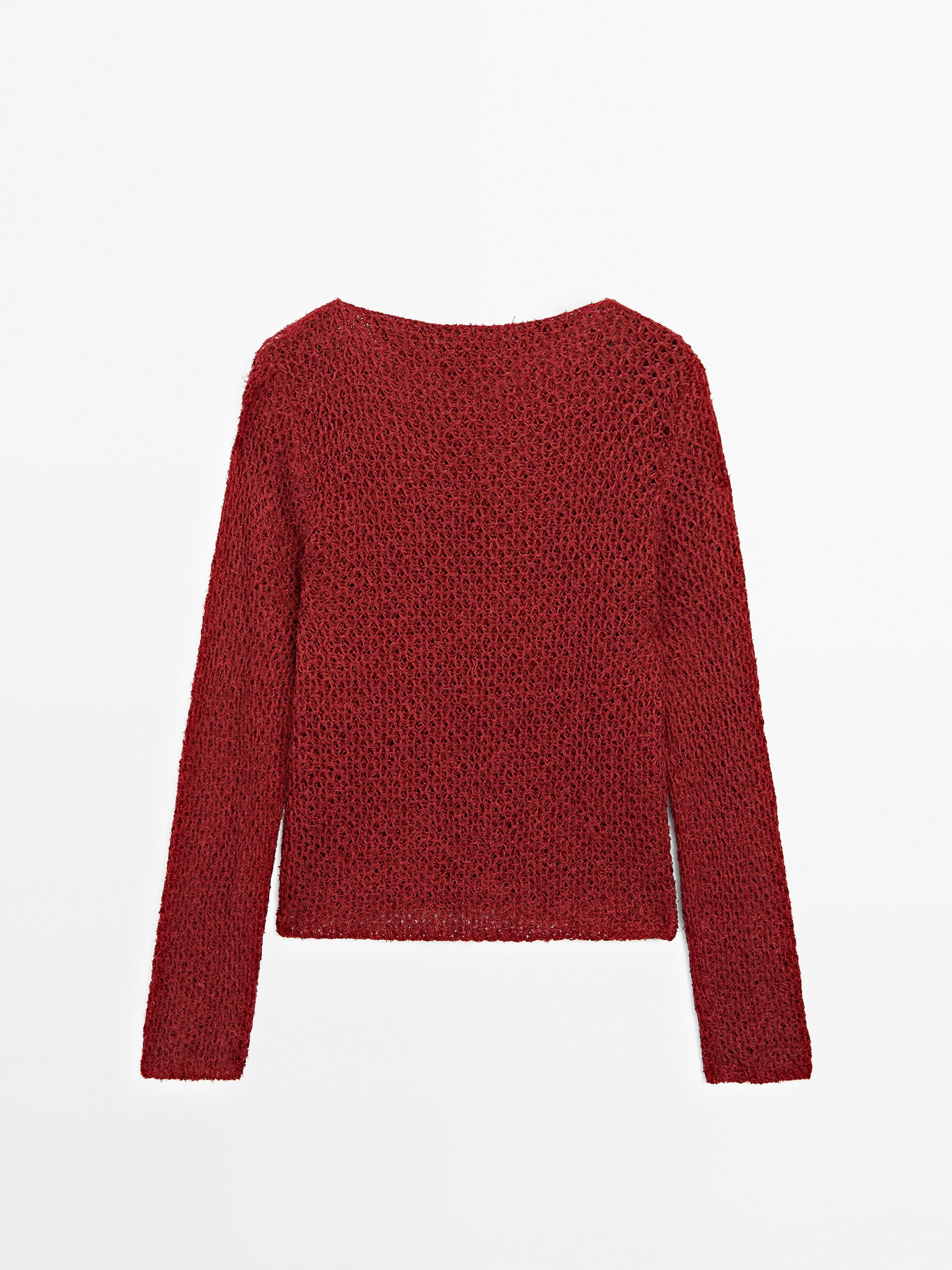 Cutwork sweater with thread detail