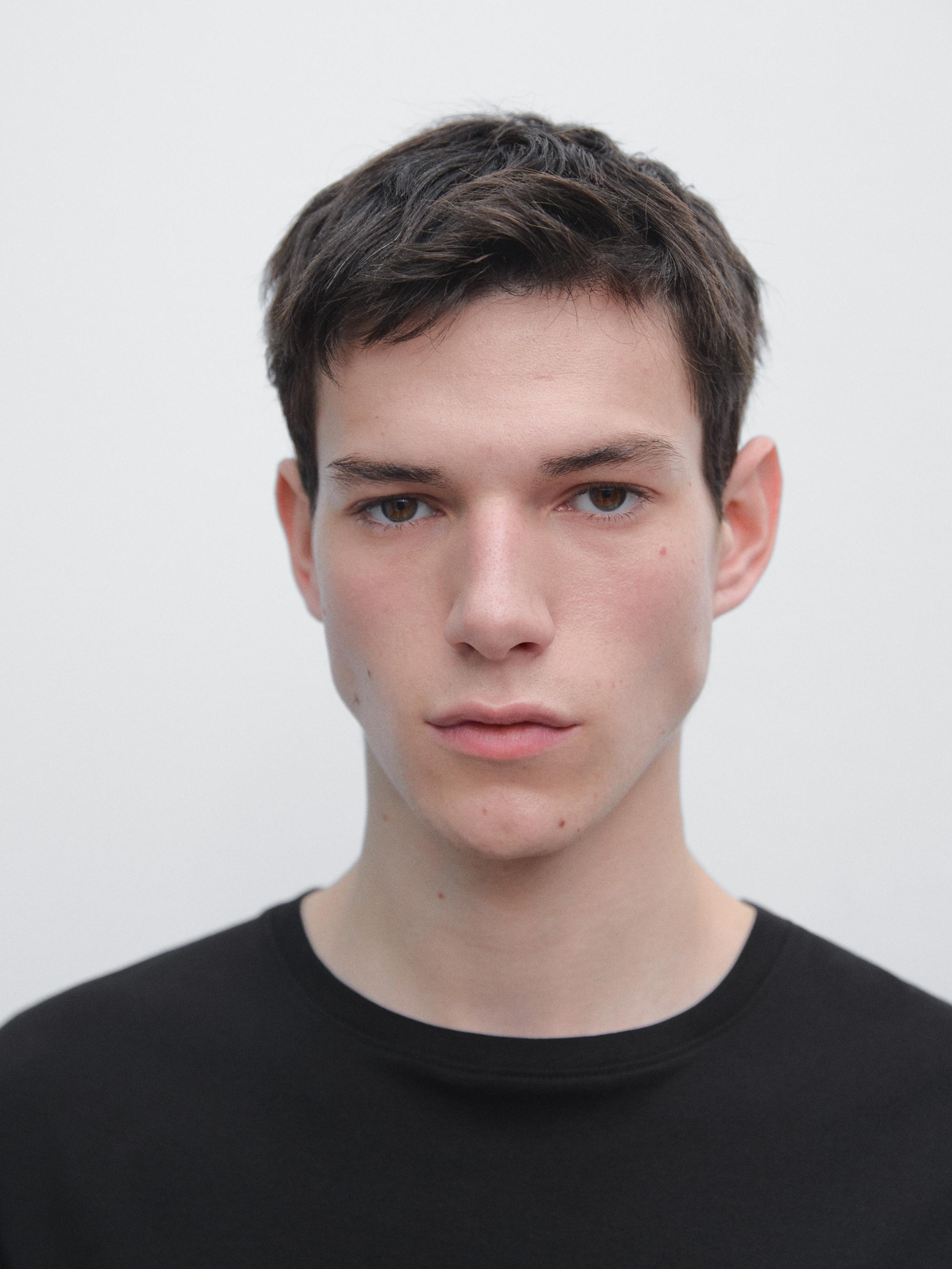 100% mercerised cotton T-shirt — BLACK