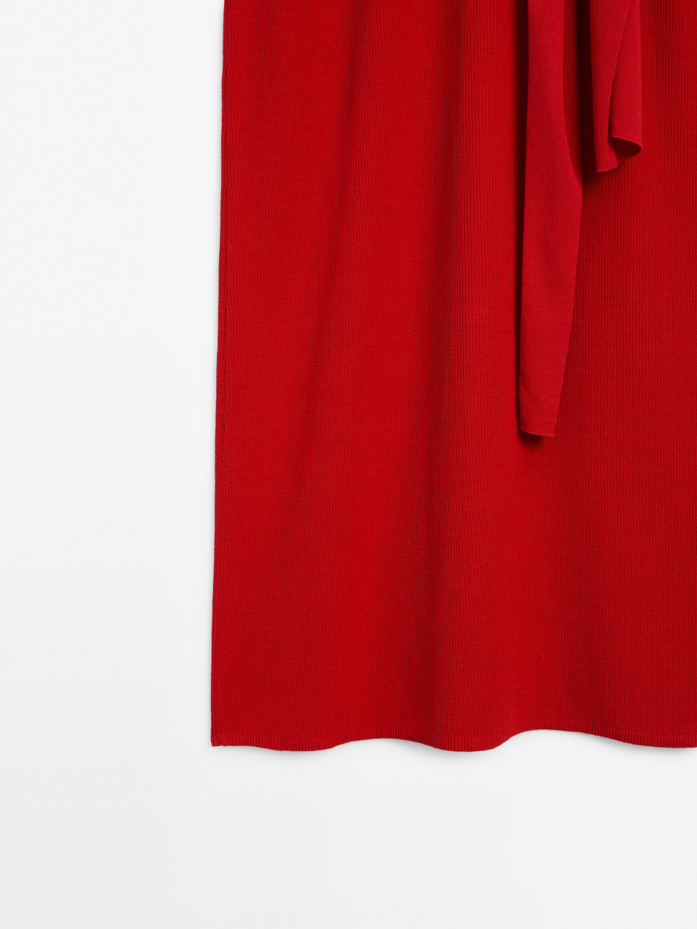 Ribbed co-ord skirt with tie detail
