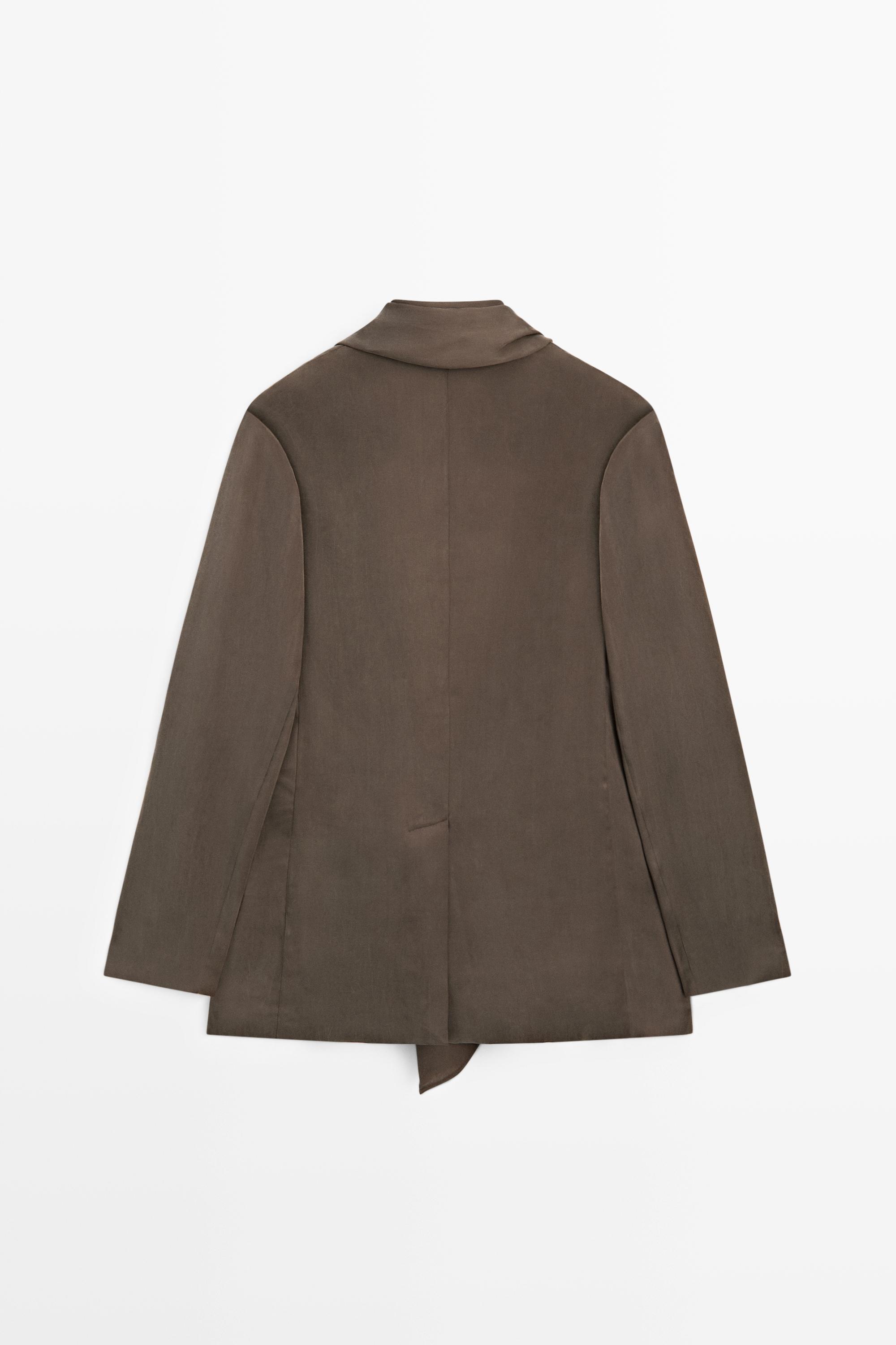 Total look flowing overshirt with tie detail — PLUM