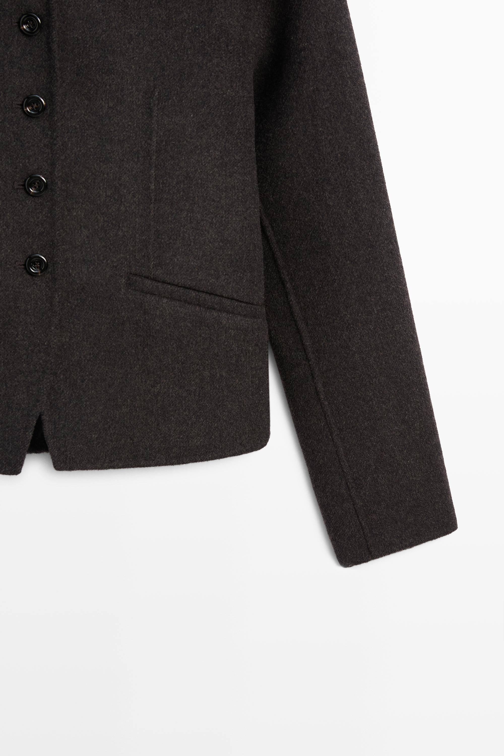 Stand-up collar short jacket — ANTHRACITE GREY