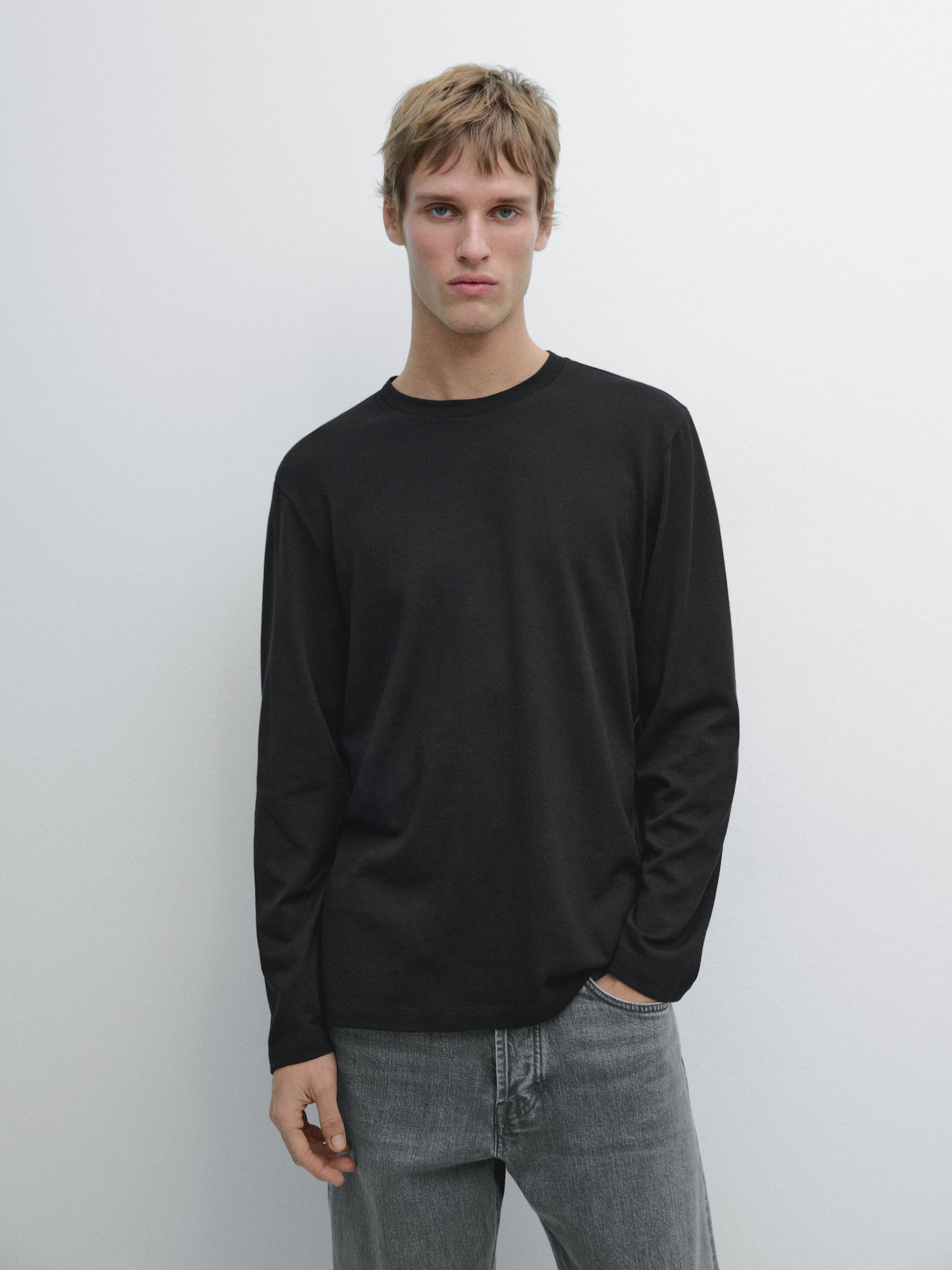 Majica od mješavine pamuka s dugim rukavima