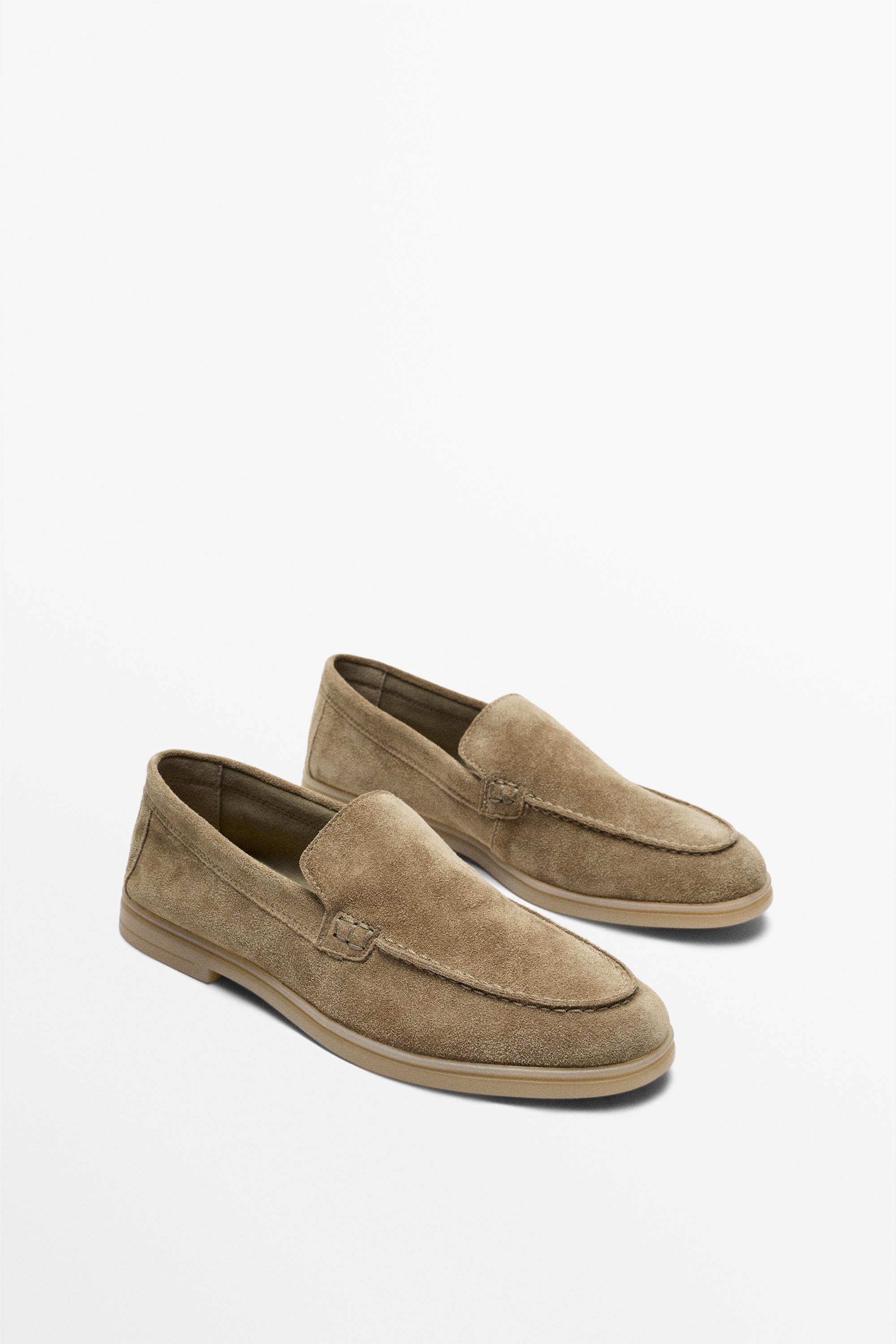 Massimo Dutti Split Leather Loafers In Multi