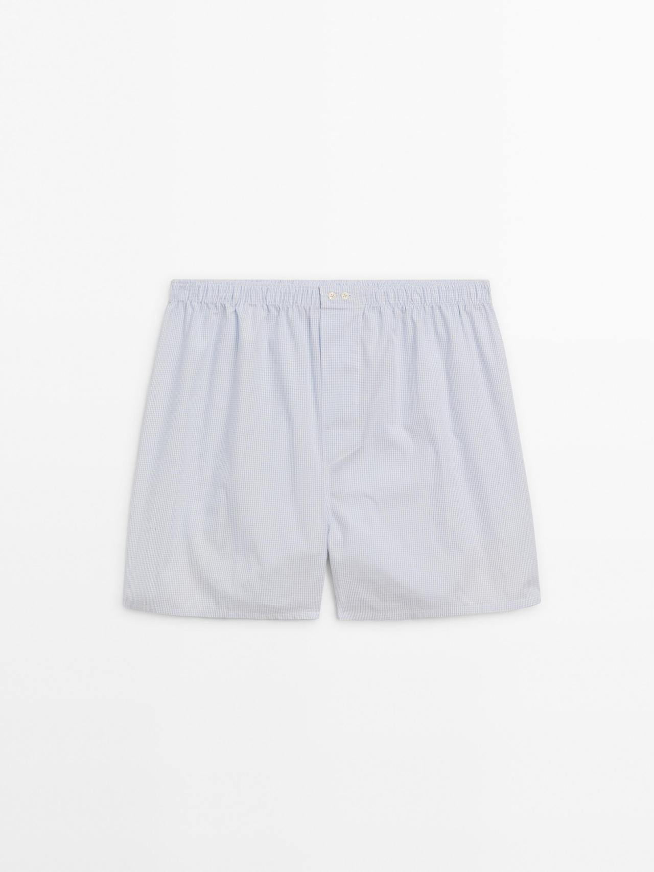 Massimo Dutti - Herre - Ternede Mini-Boxershorts - Himmelblå - L