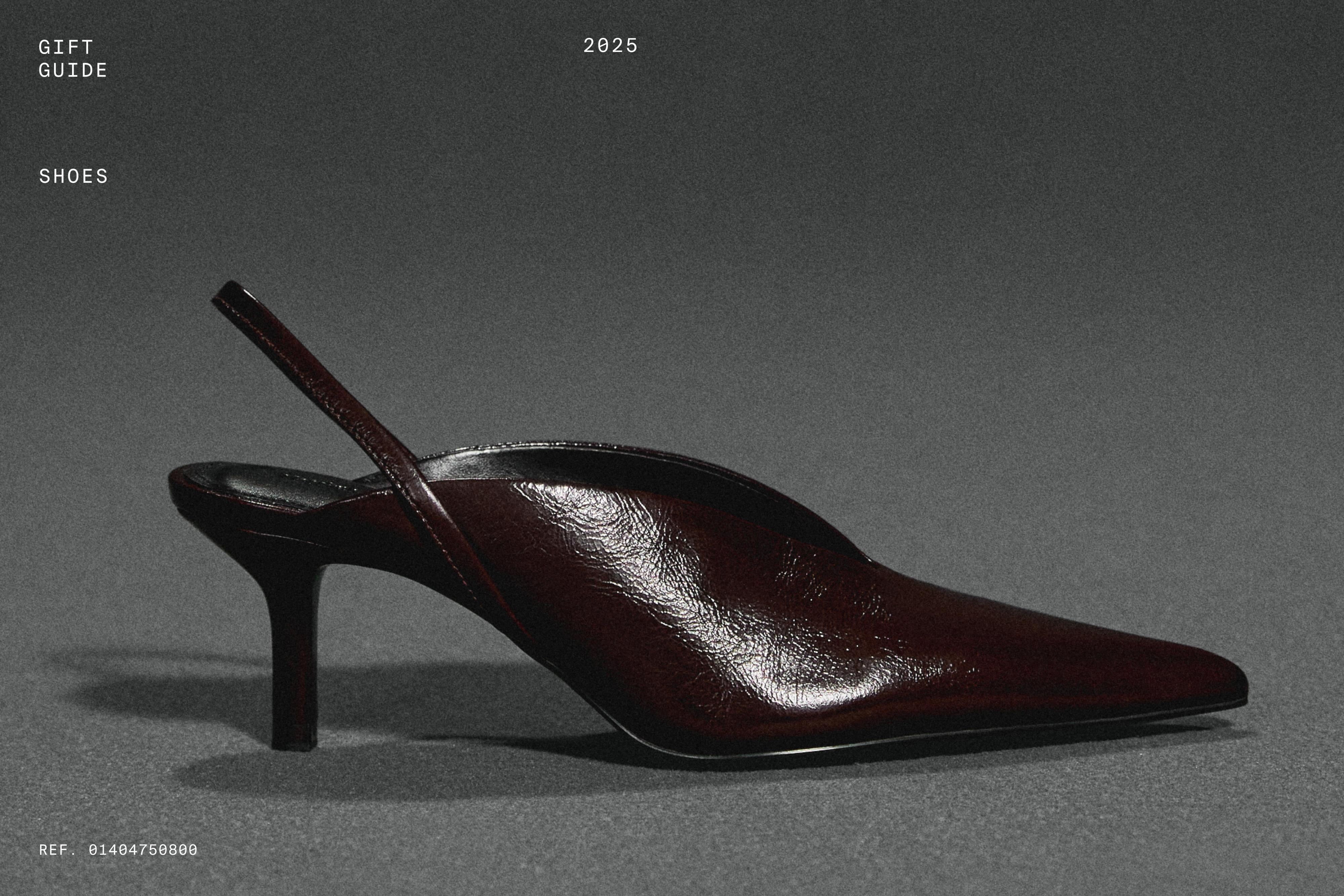 High-heel slingback shoes — BURGUNDY