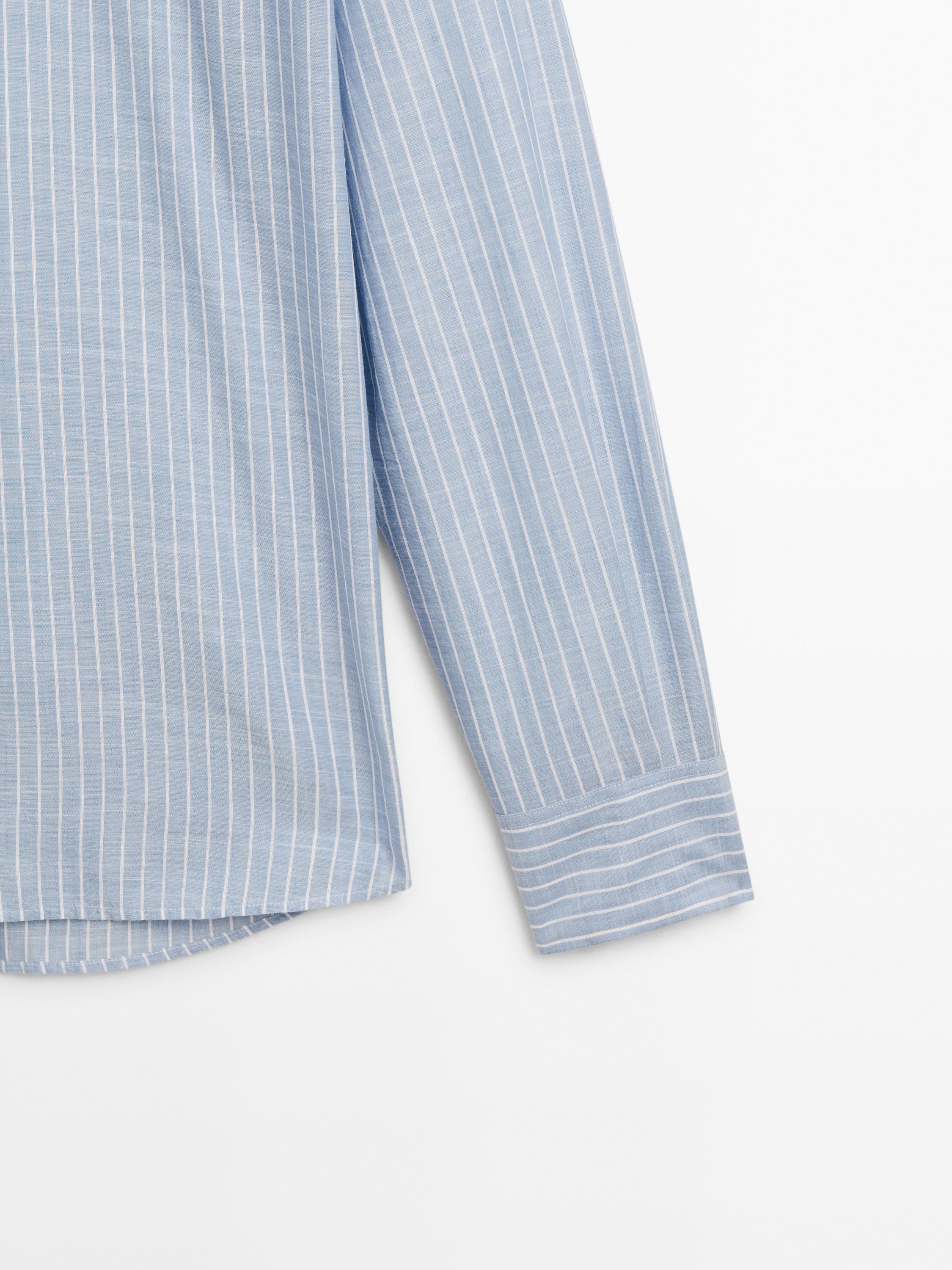 Chemise rayée regular fit en coton mélangé