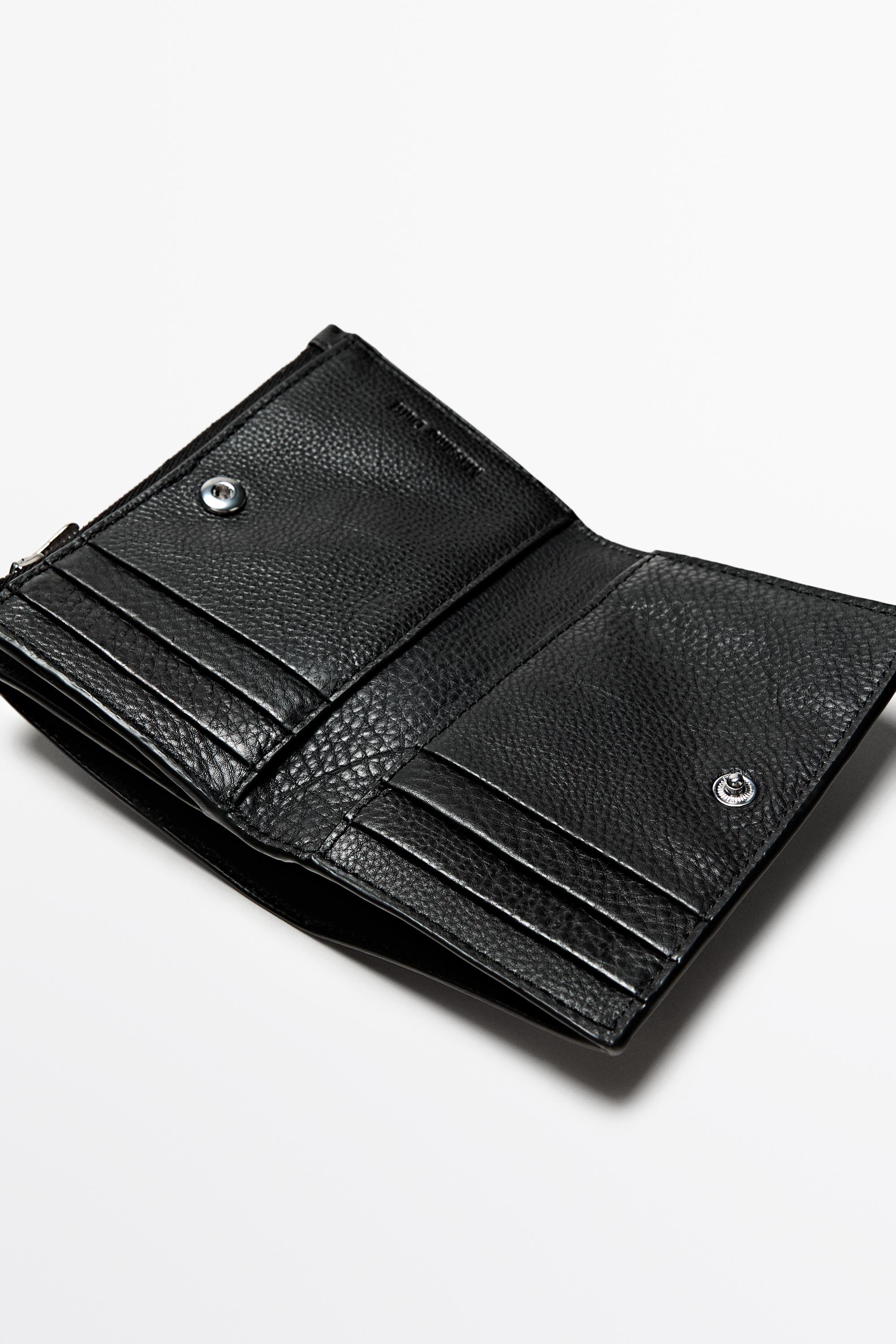 Nappa leather wallet — BLACK