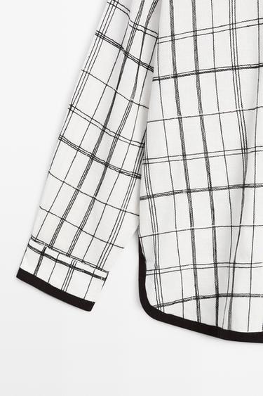 Cotton blend check shirt — WHITE 7