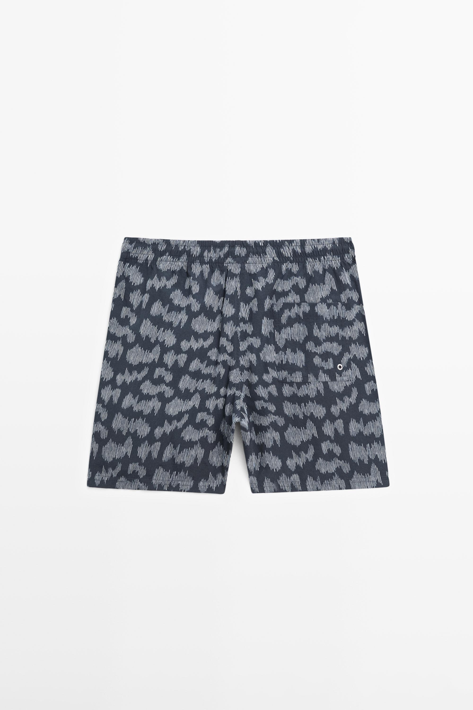 Printed swimming trunks — NAVY BLUE