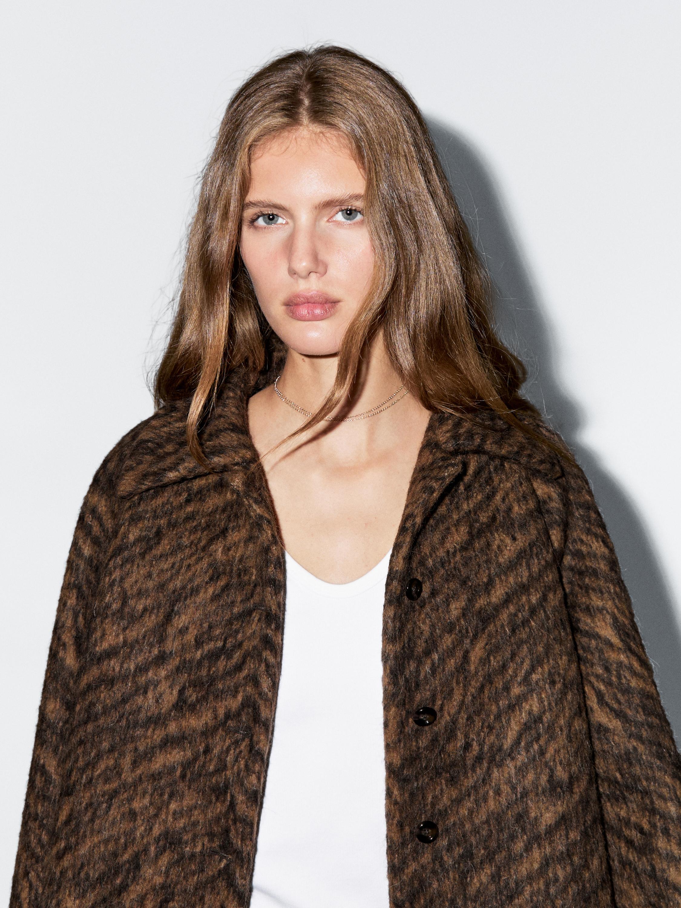 Short animal print coat