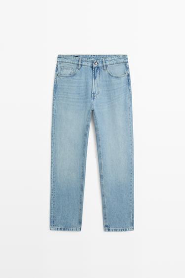 Bleach washed tapered fit jeans — Light Blue 2