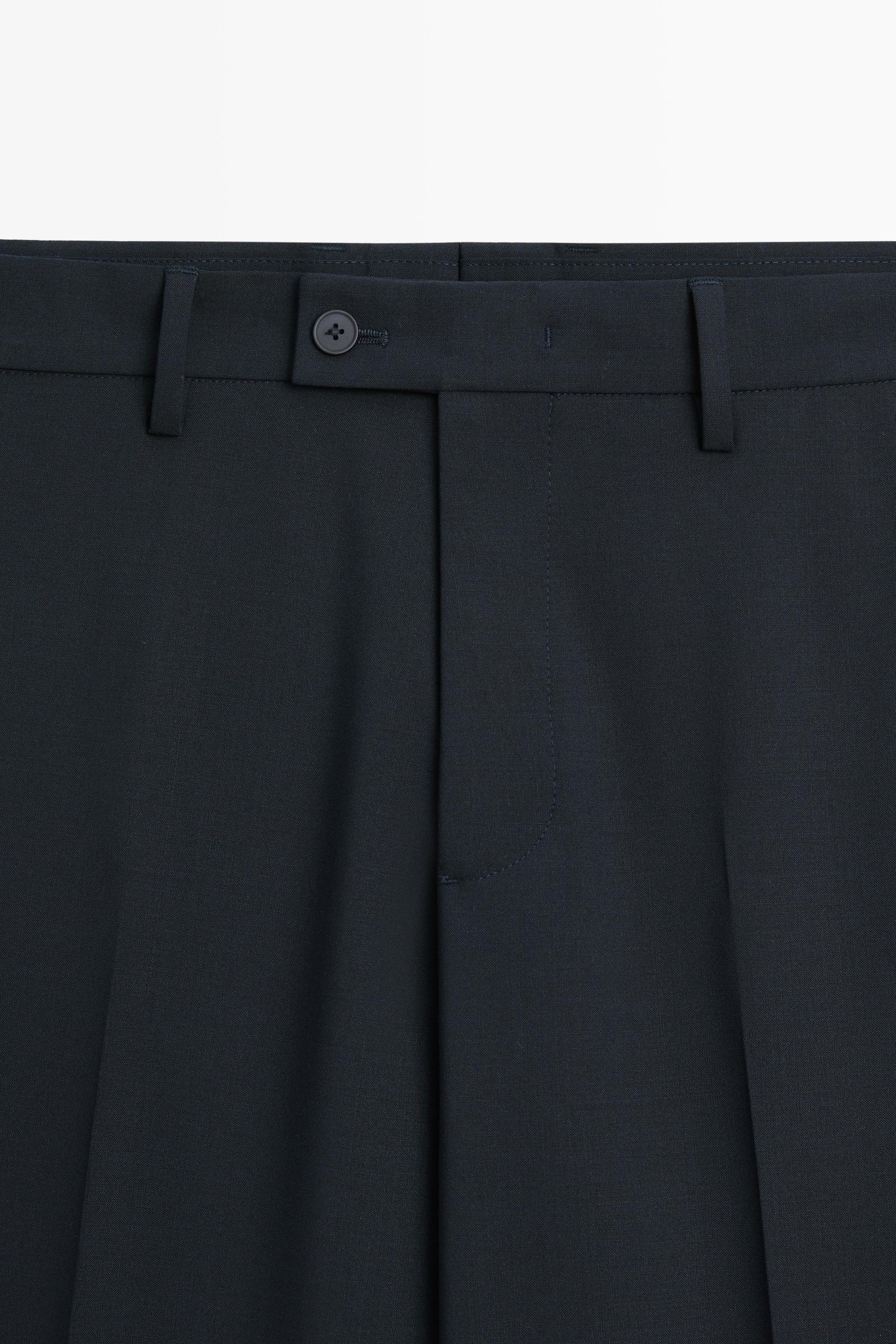 Wool blend suit pants — NAVY BLUE