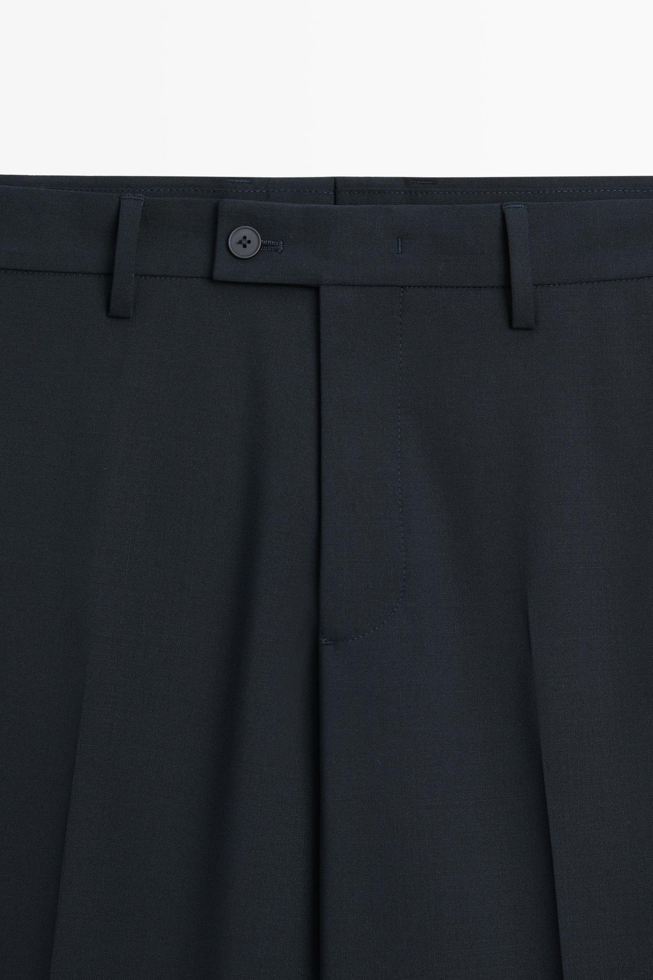 Wool blend suit pants — NAVY BLUE
