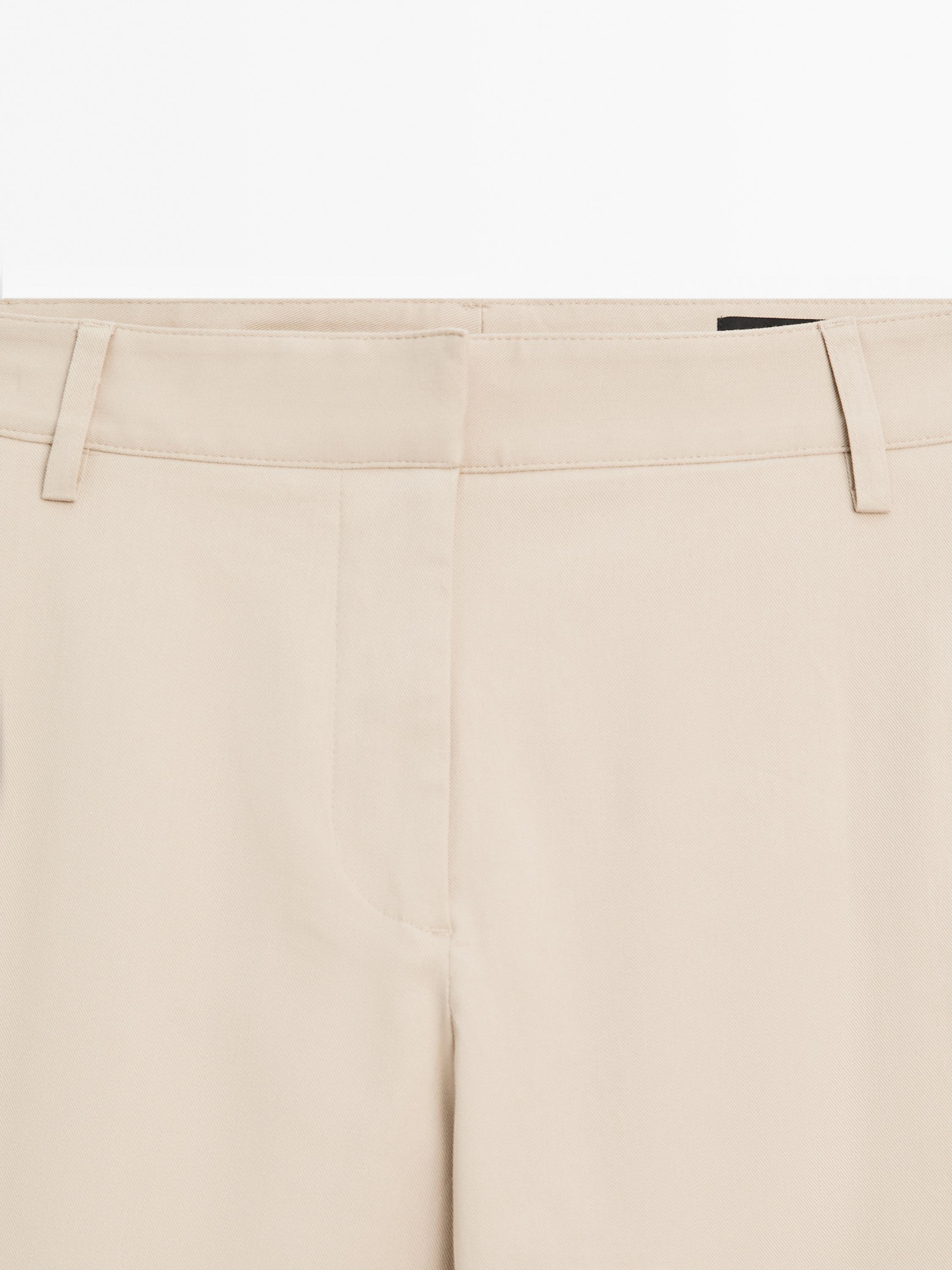 Pantalon straight en coton mélangé