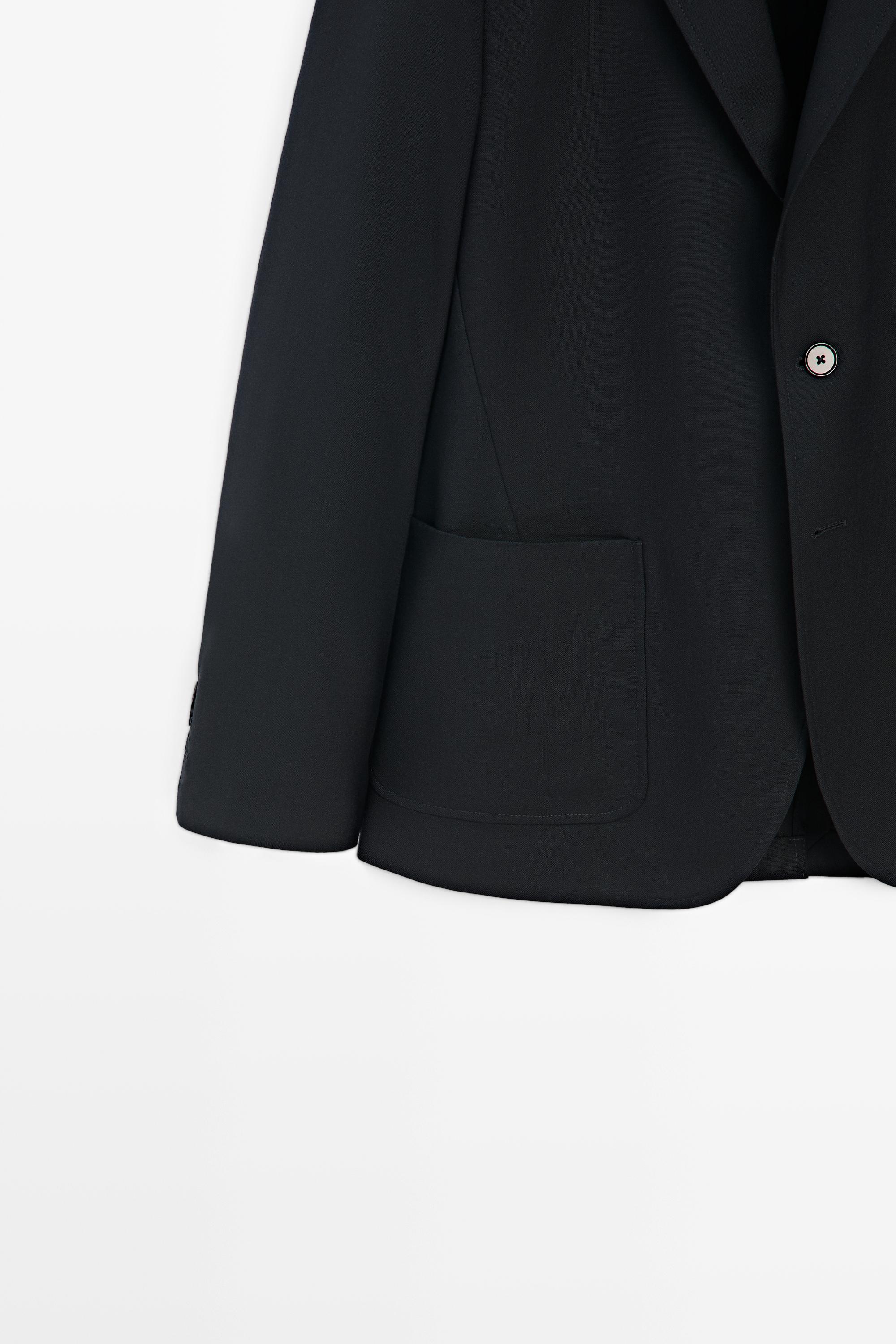 Textured cold wool blazer — DEEP BLUE