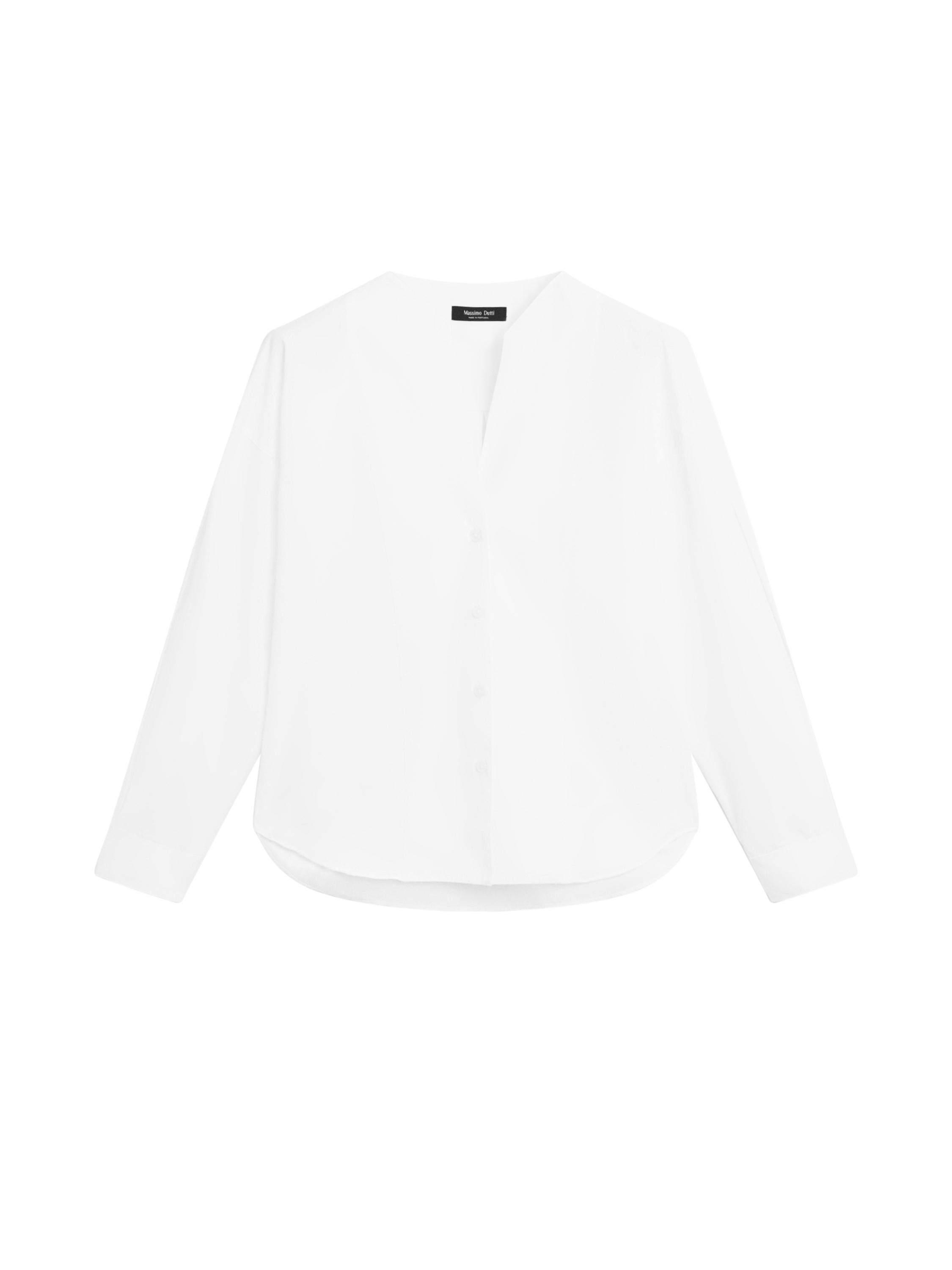 Poplin shirt with chest detailing · White · Shirts | Massimo