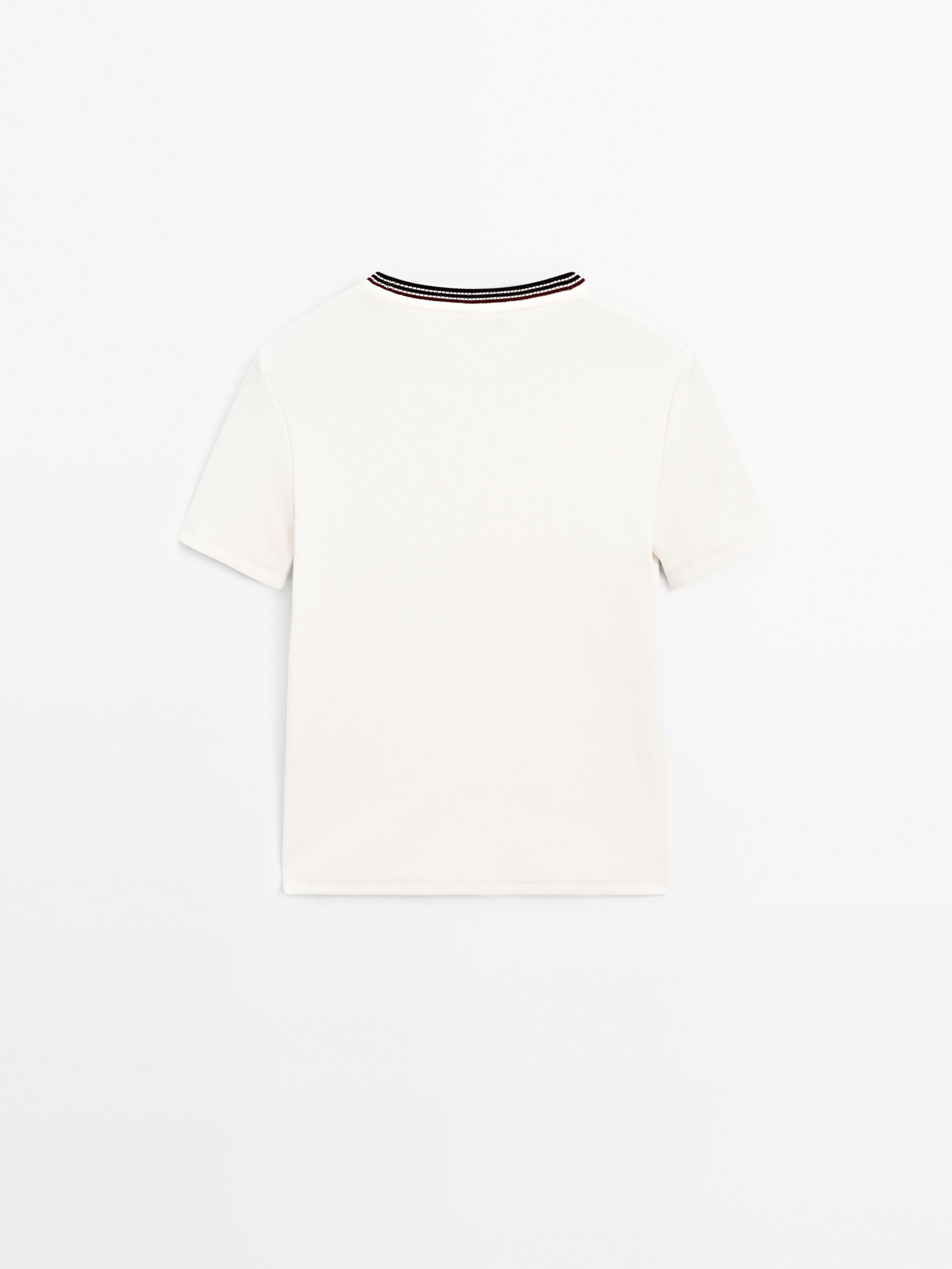 Ribbed short sleeve T-shirt