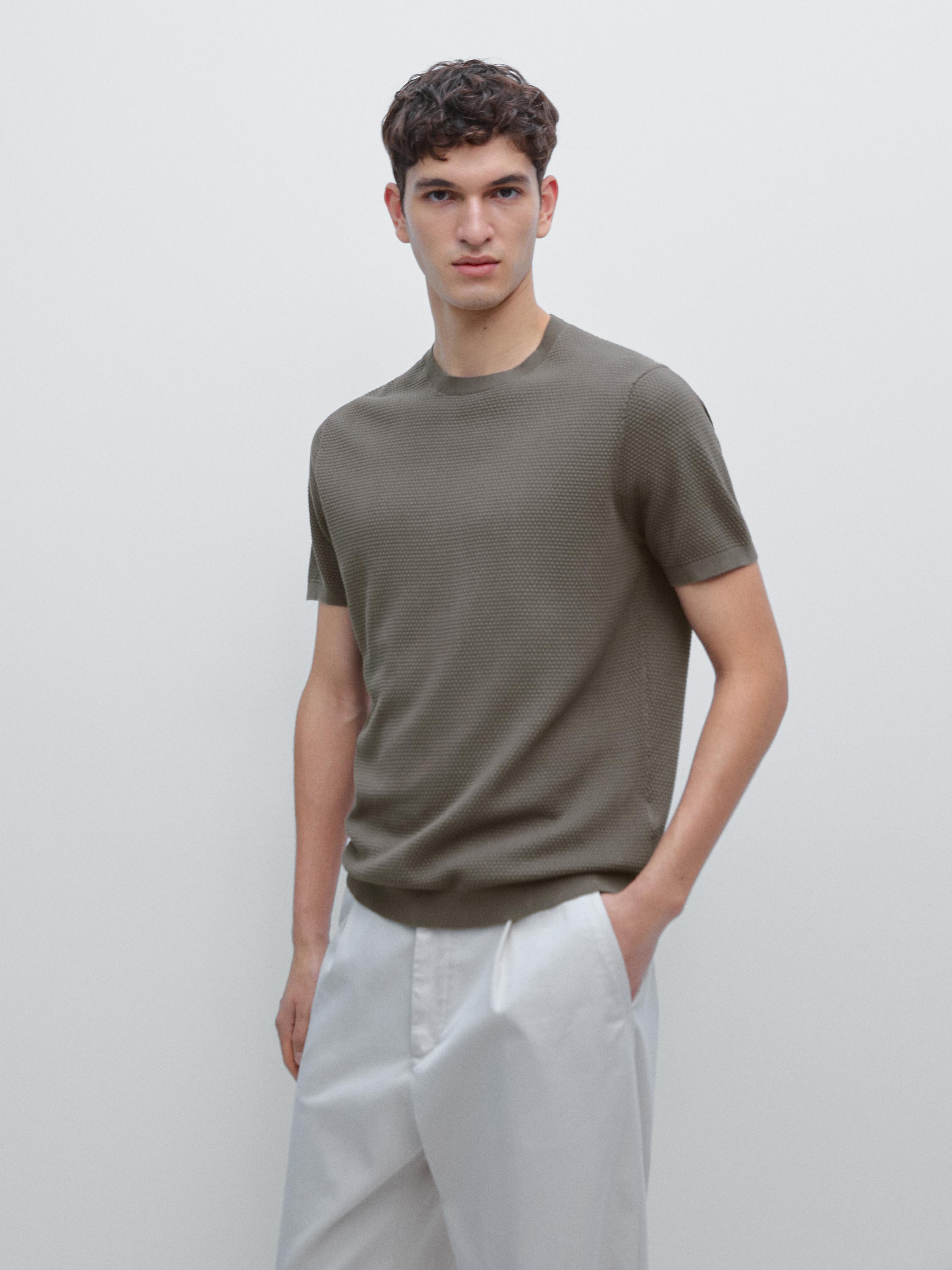 Textured knit T-shirt