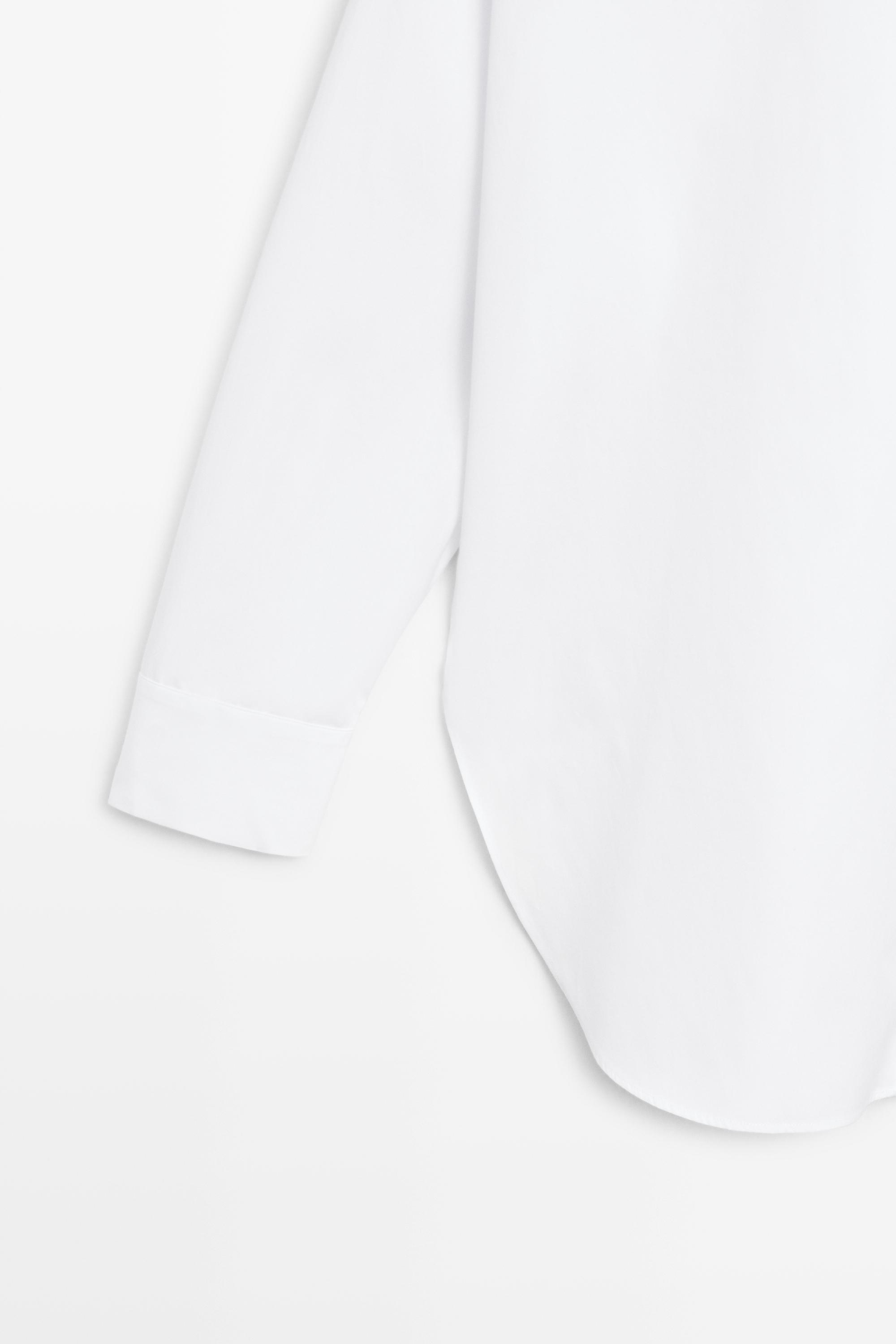 100% cotton poplin shirt — WHITE
