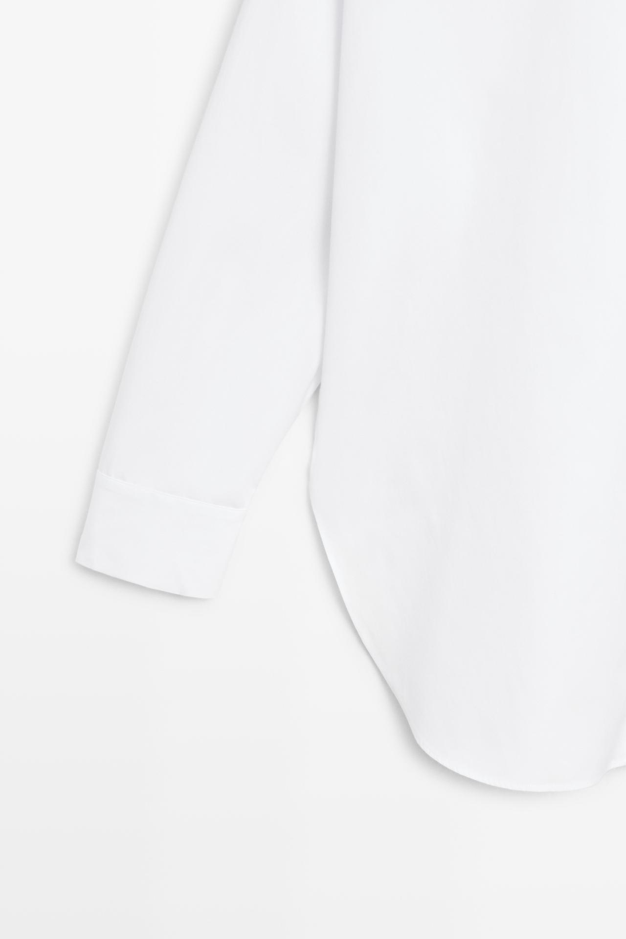 100% cotton poplin shirt — WHITE
