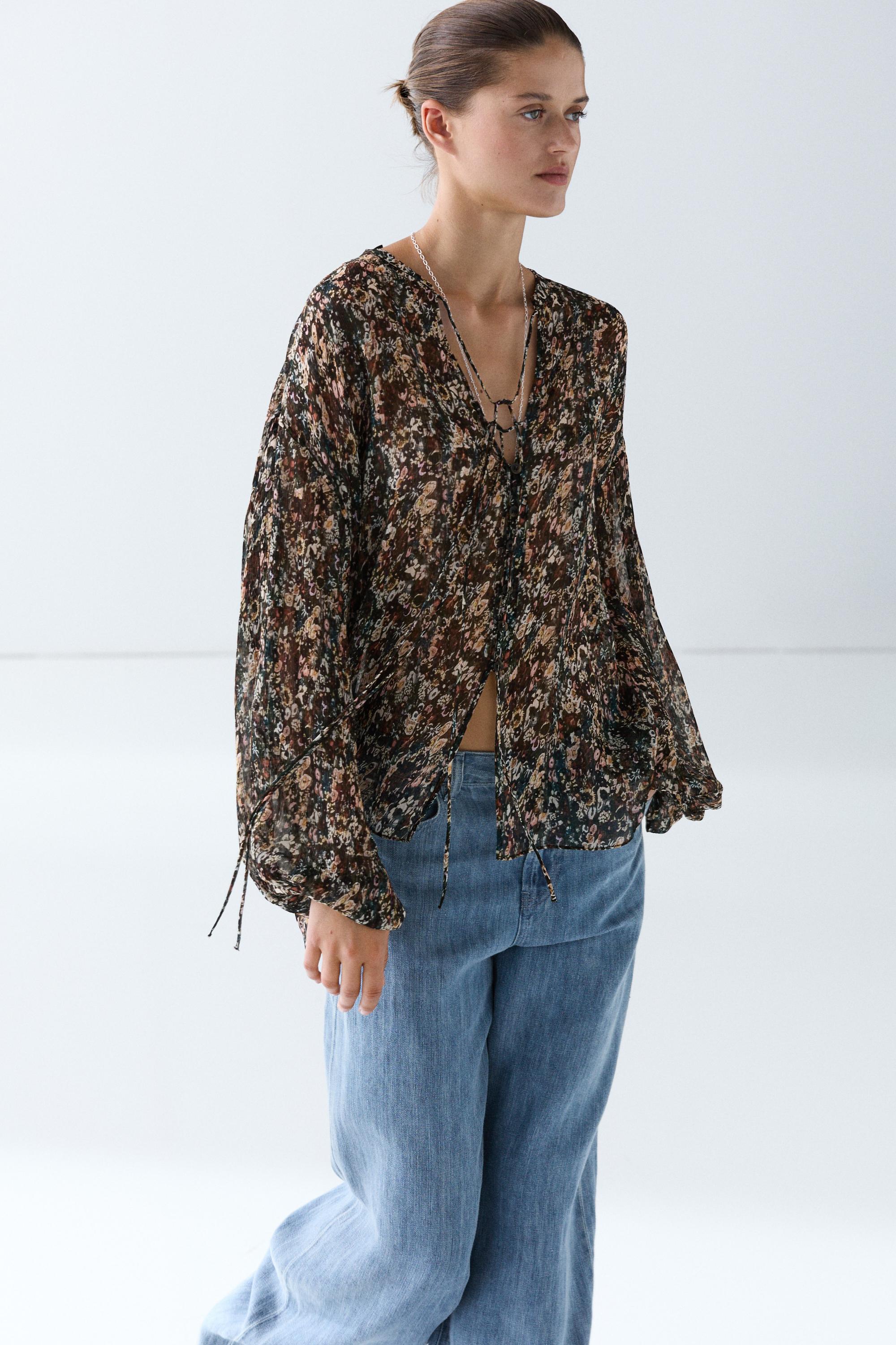 Camisa fluida detalle estampado