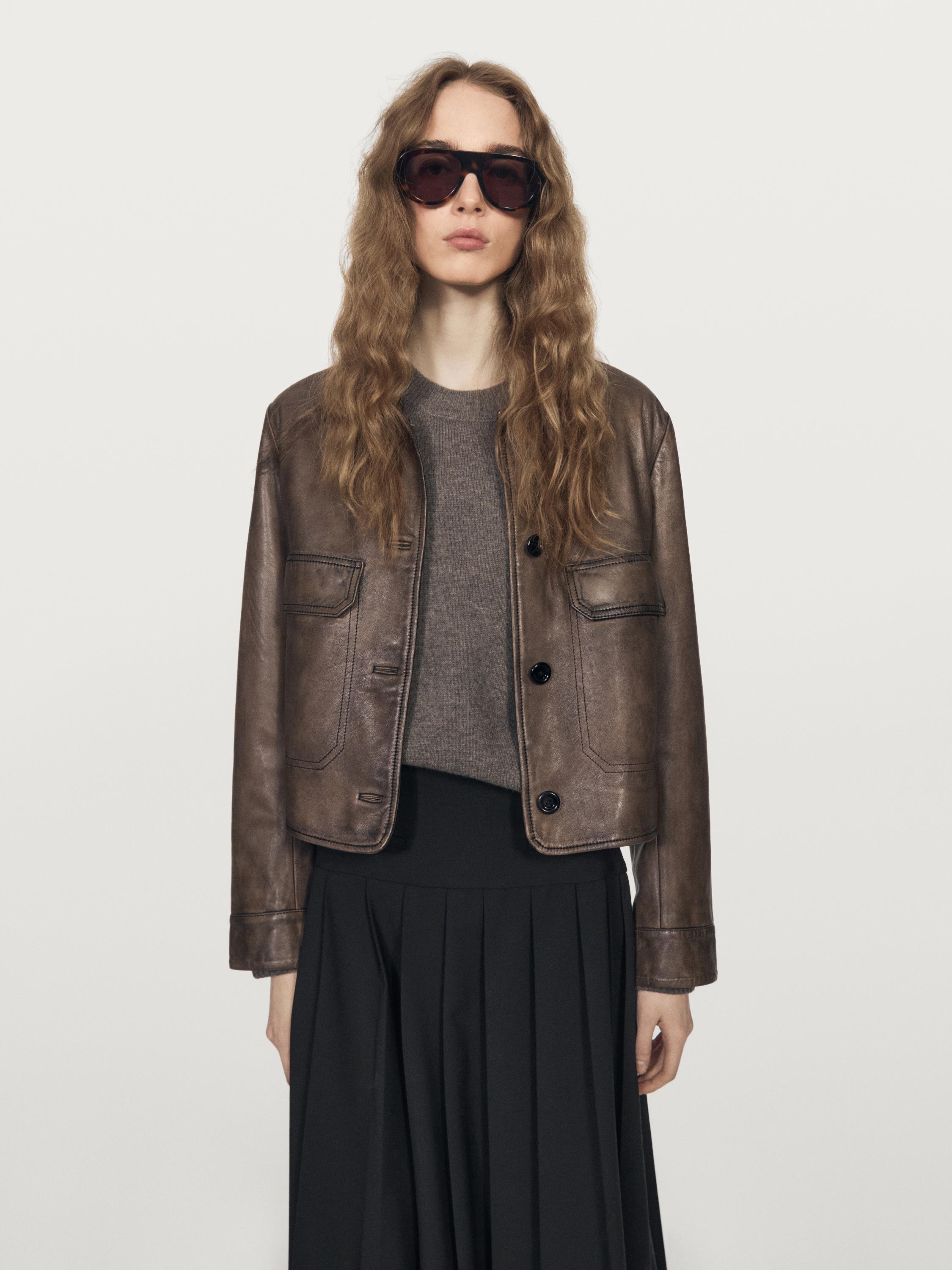 Wool blend box pleat midi skirt