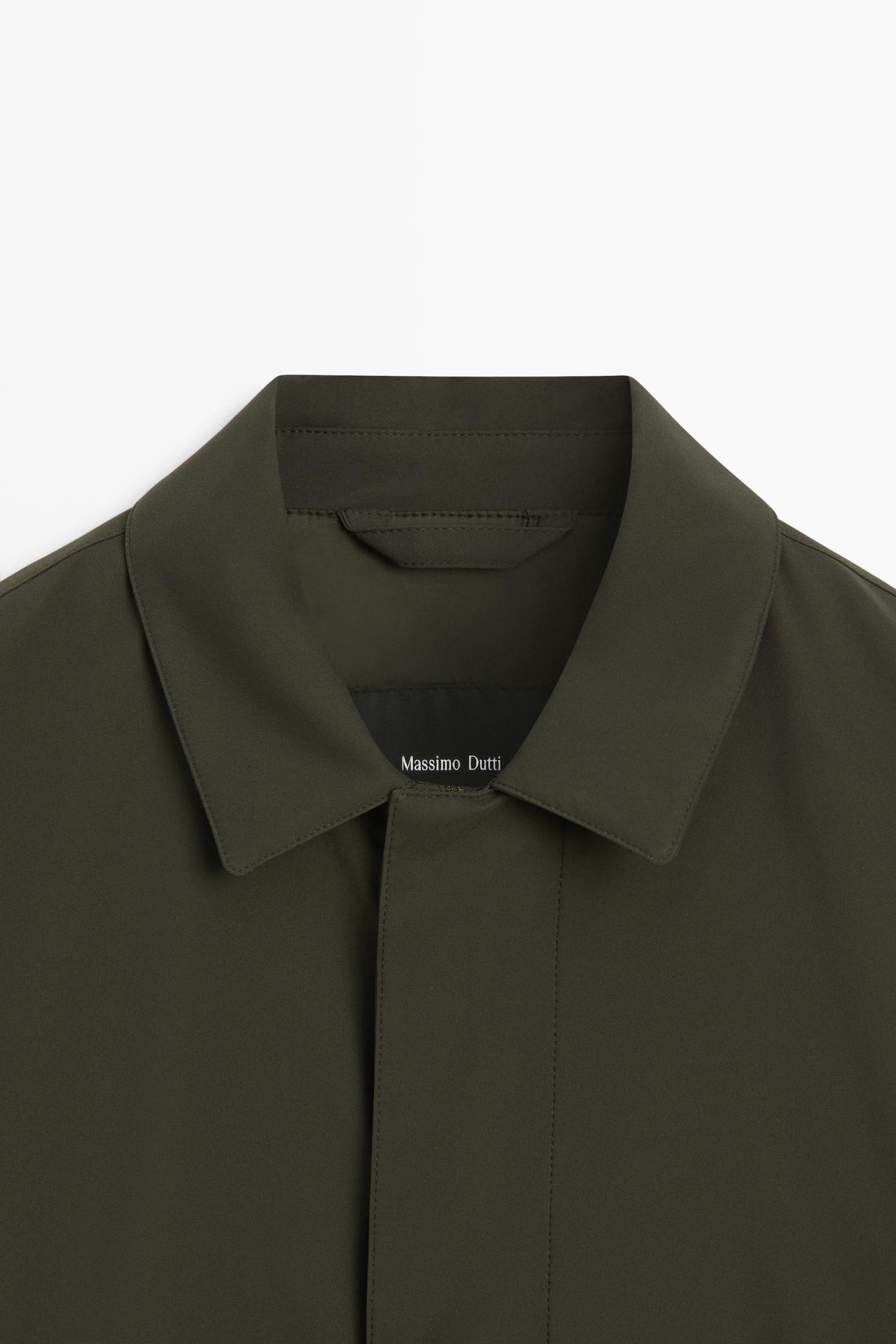Technical fabric trench coat — DARK KHAKI