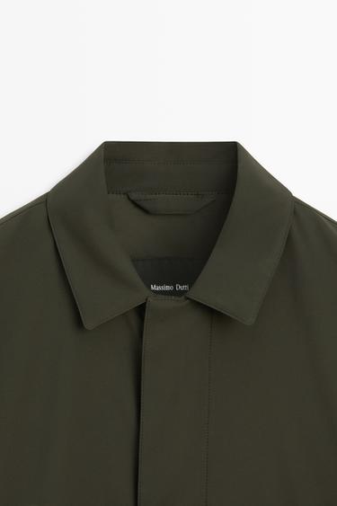 Technical fabric trench coat — DARK KHAKI 9