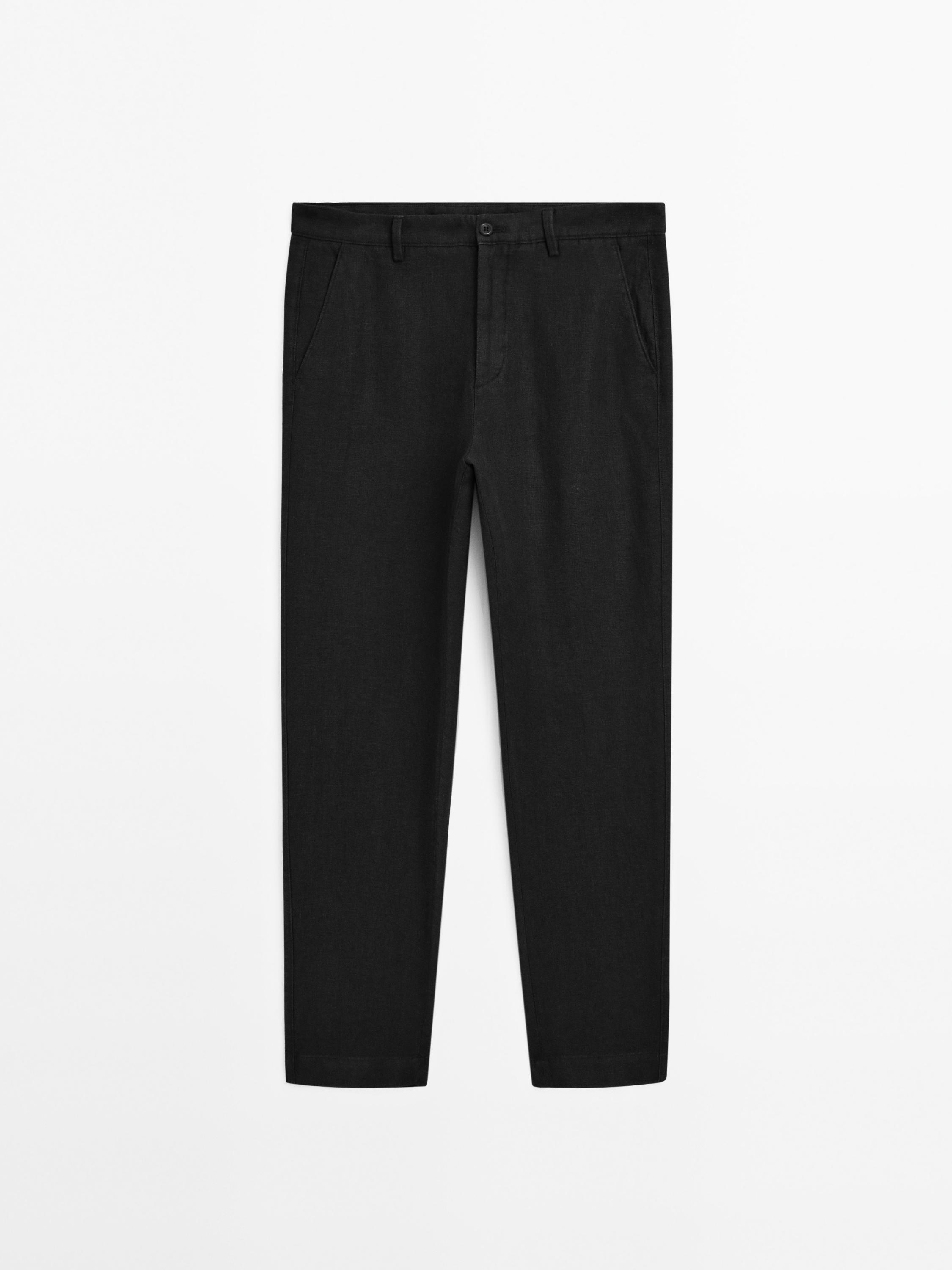 Pantaloni straight fit 100% lino