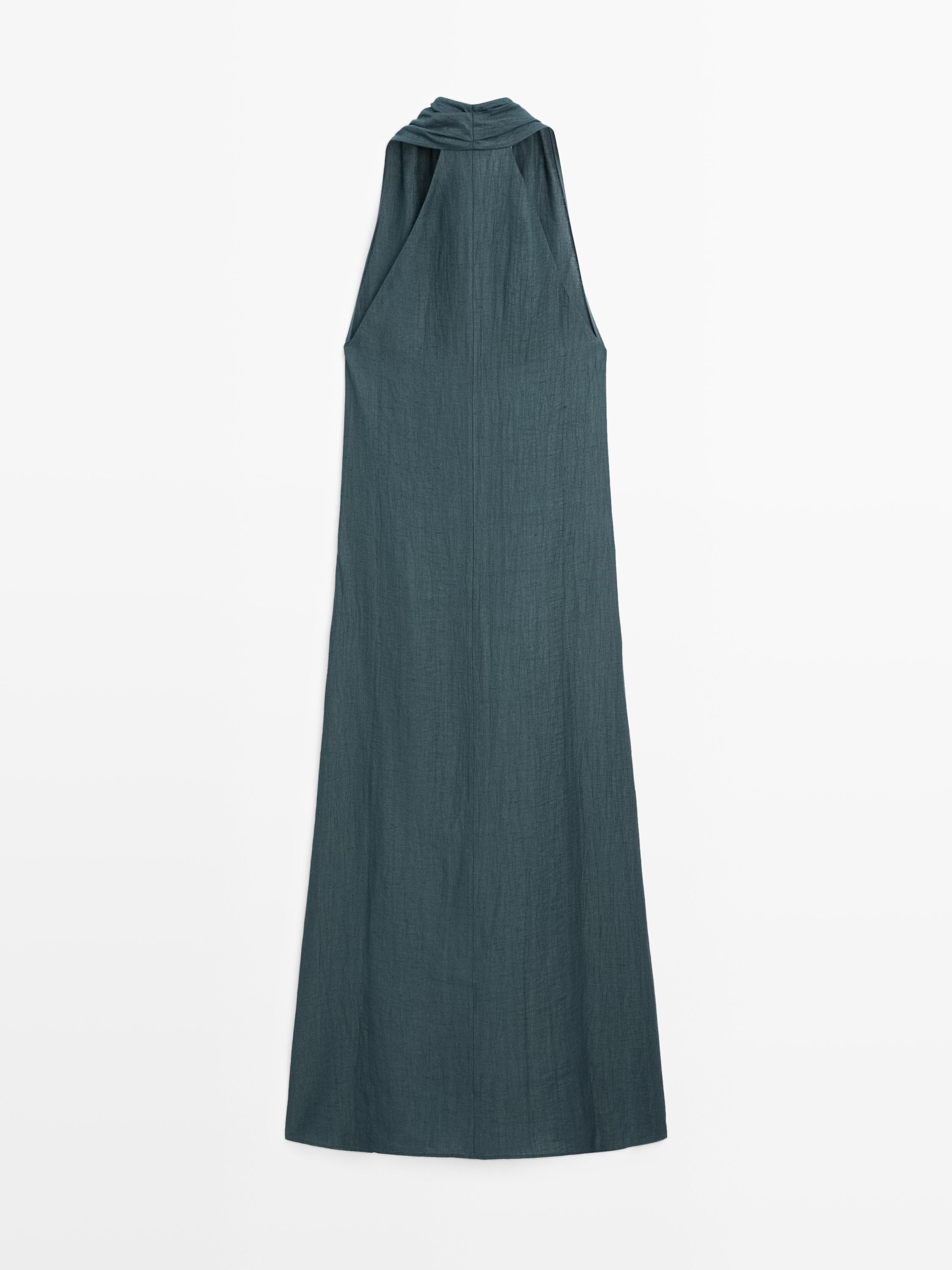 chinese dress ladies MASSIMO DUTTI. Leaf linen dress. Size 36  Hibuy market