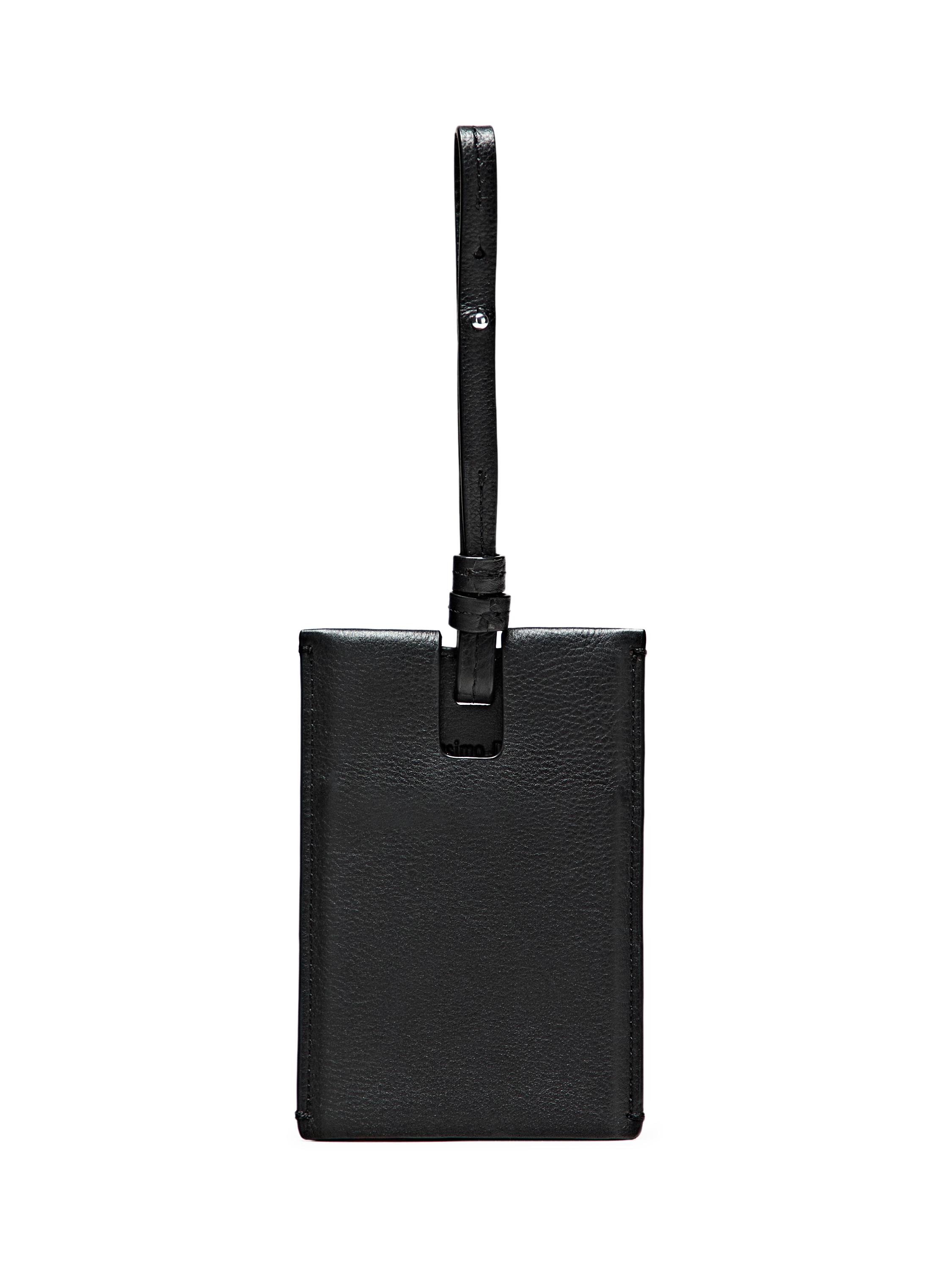 Nappa leather travel tag — BLACK