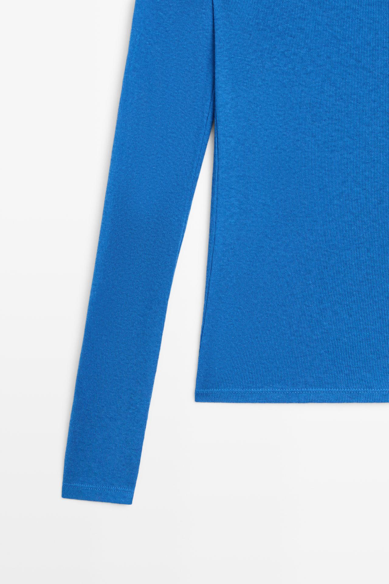 Cotton blend knit T-shirt — BLUISH