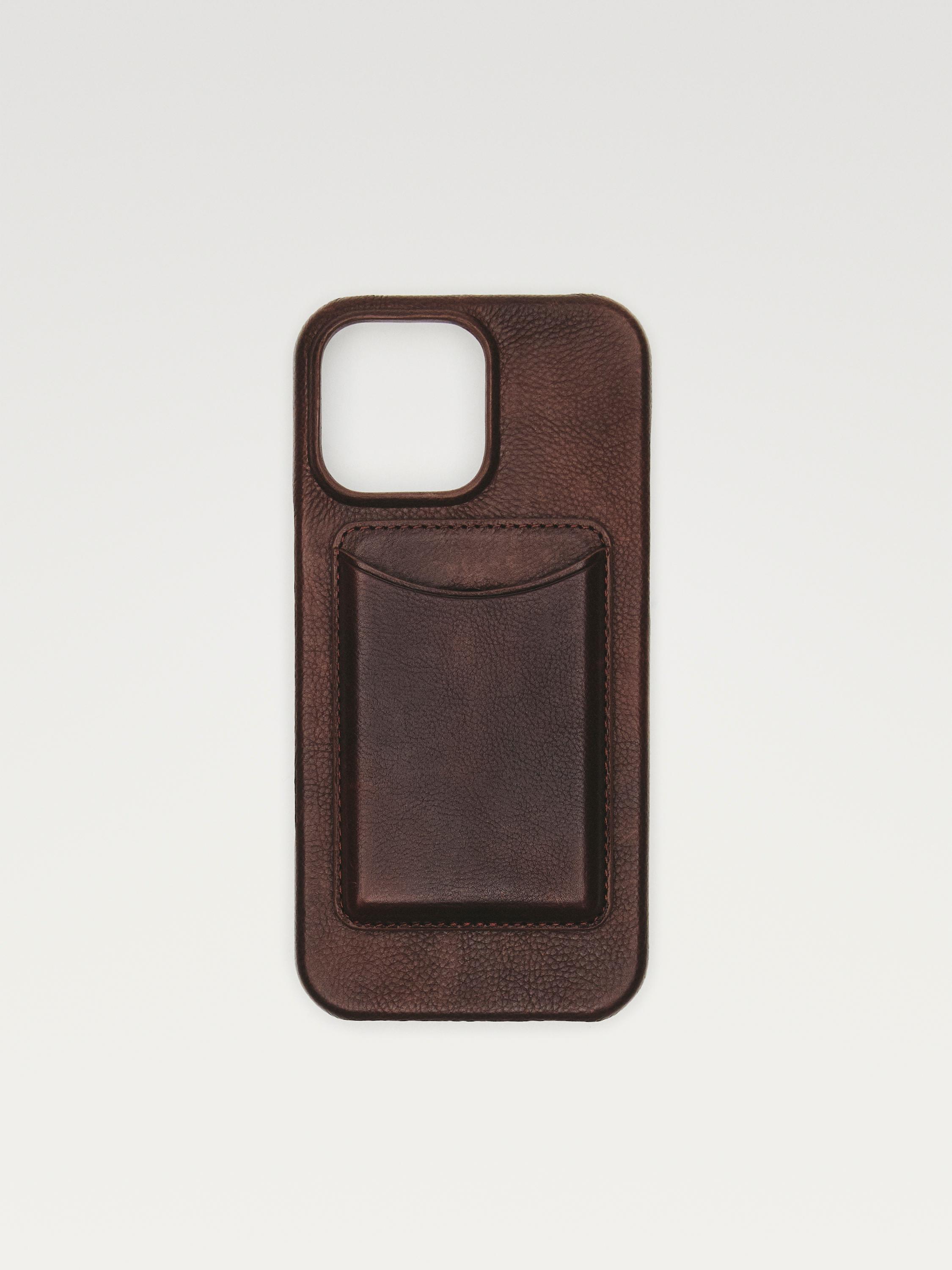 Nappa leather iPhone 16 Pro Max case — BROWN
