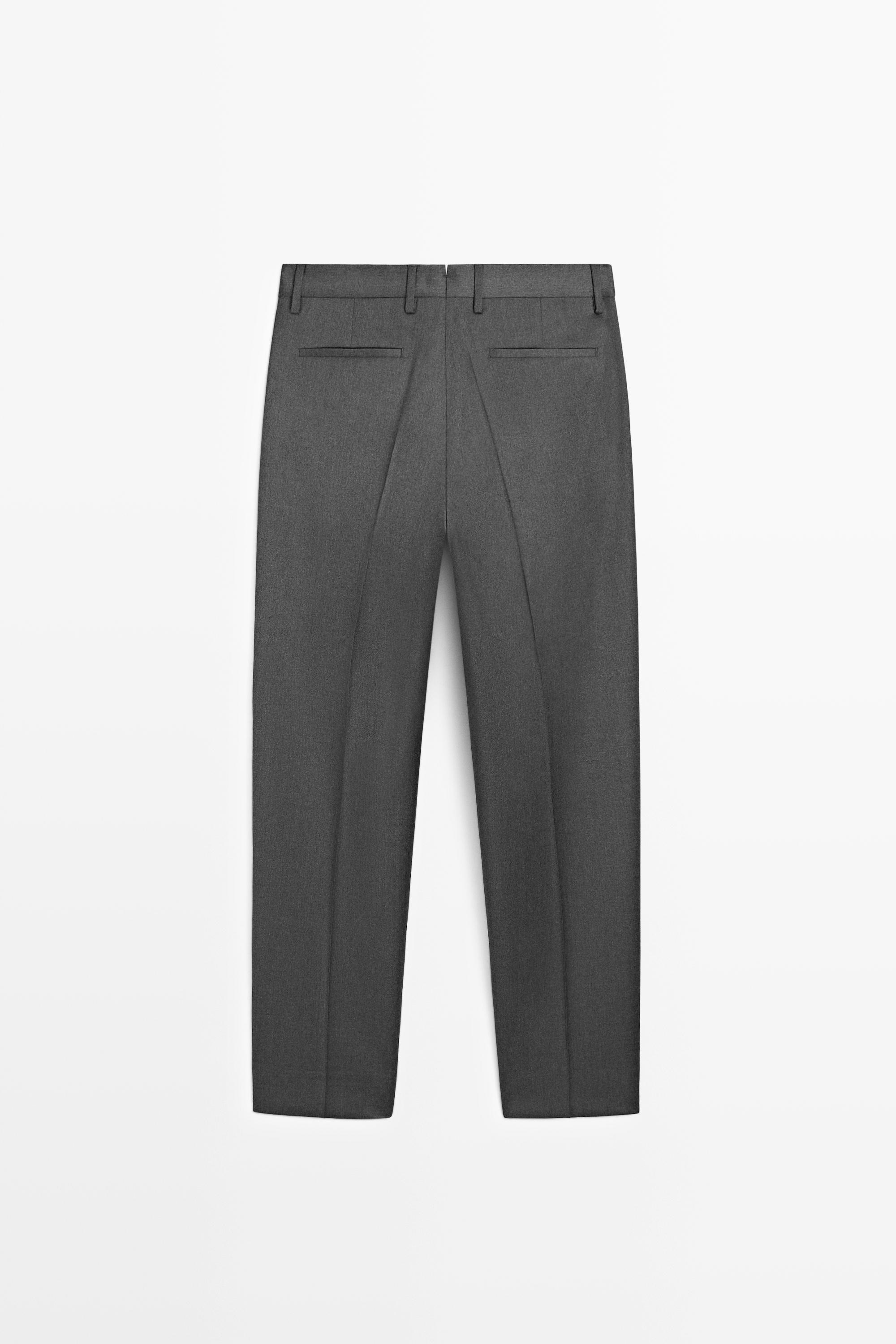 100% Cool Wool Suit Pants — GREY