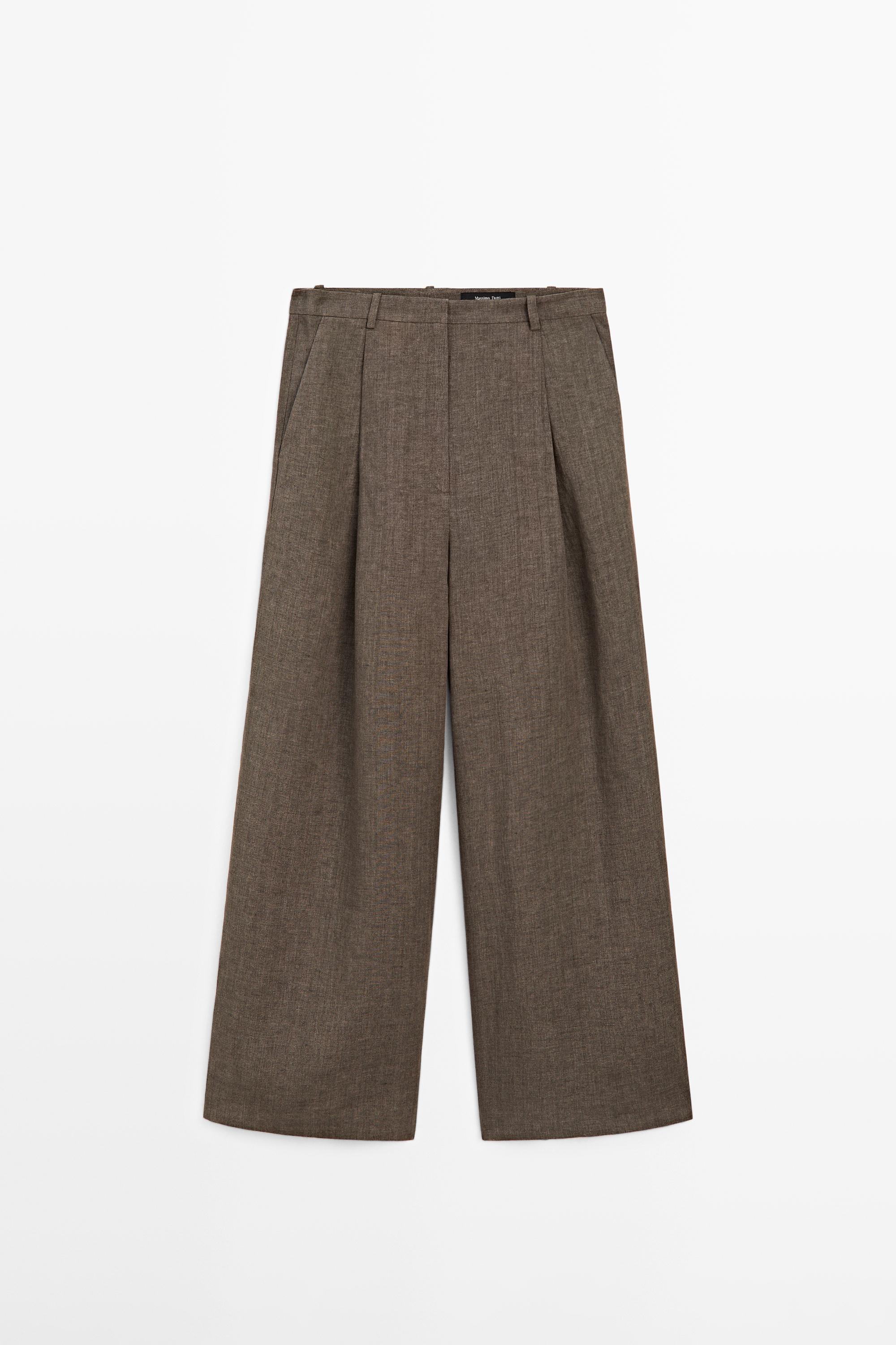 Linen melange darted trousers — CAREY