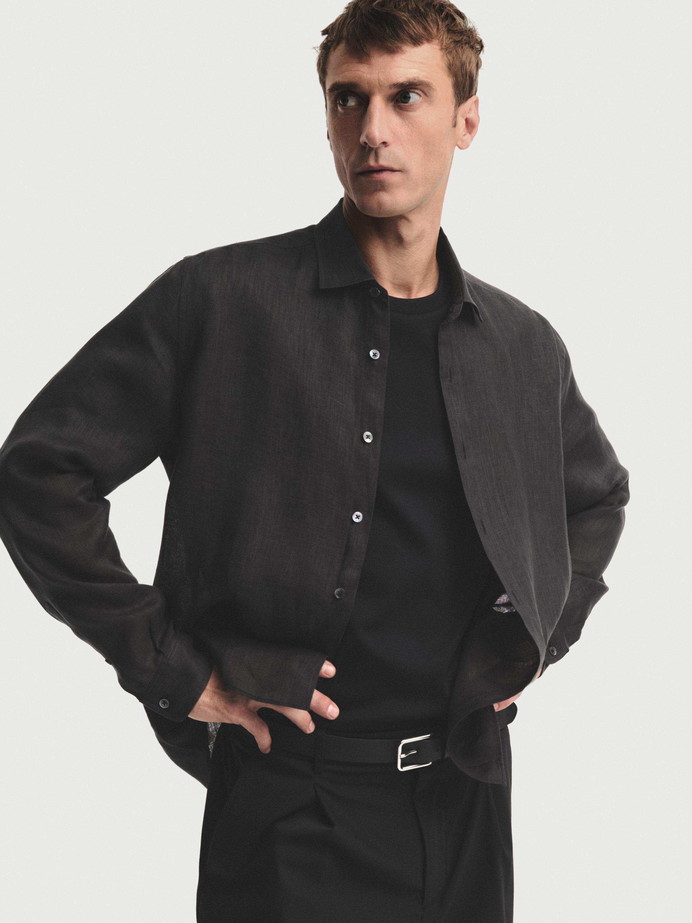100% linen regular fit shirt