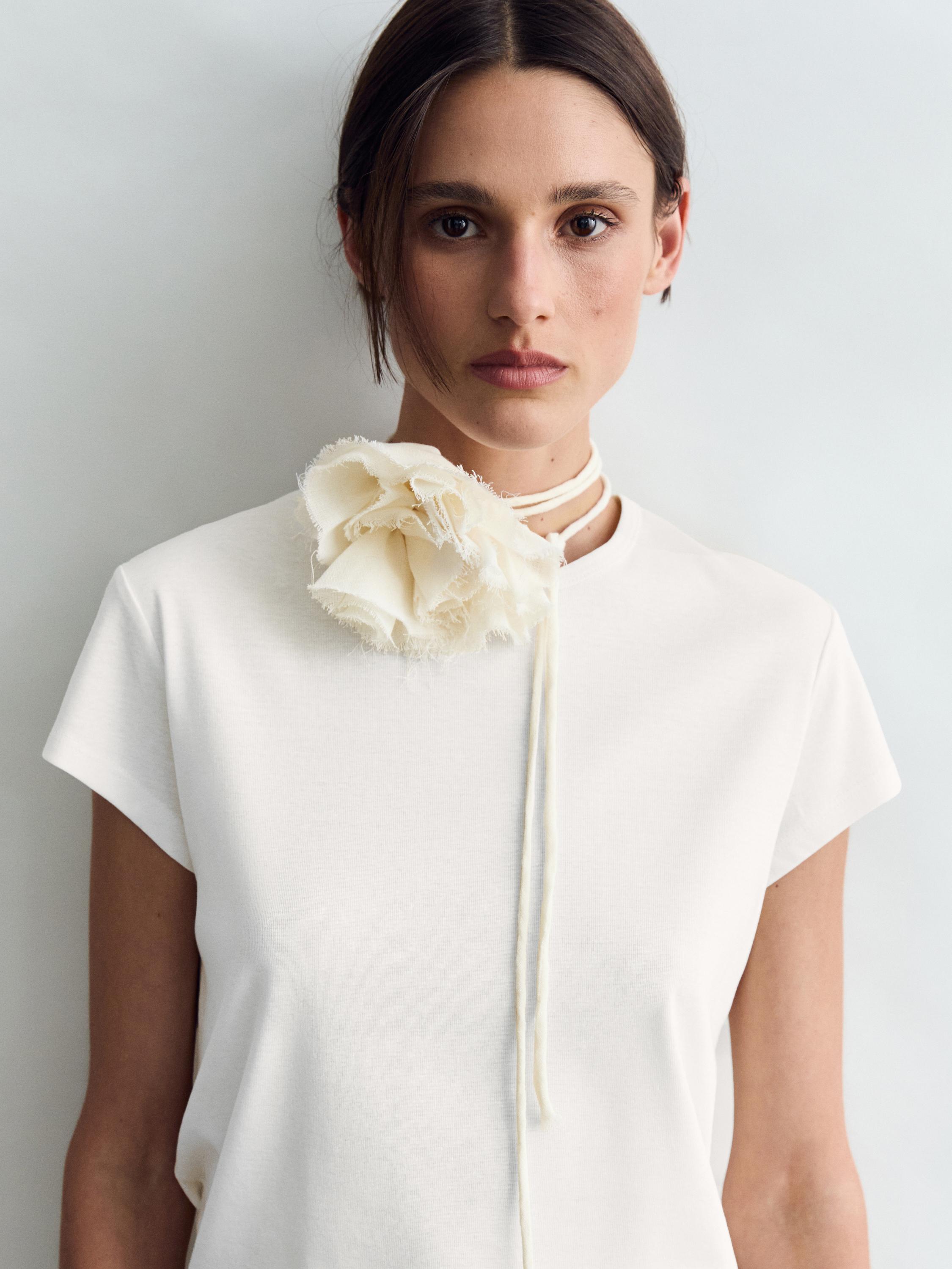 100% mercerised cotton short sleeve T-shirt — WHITE