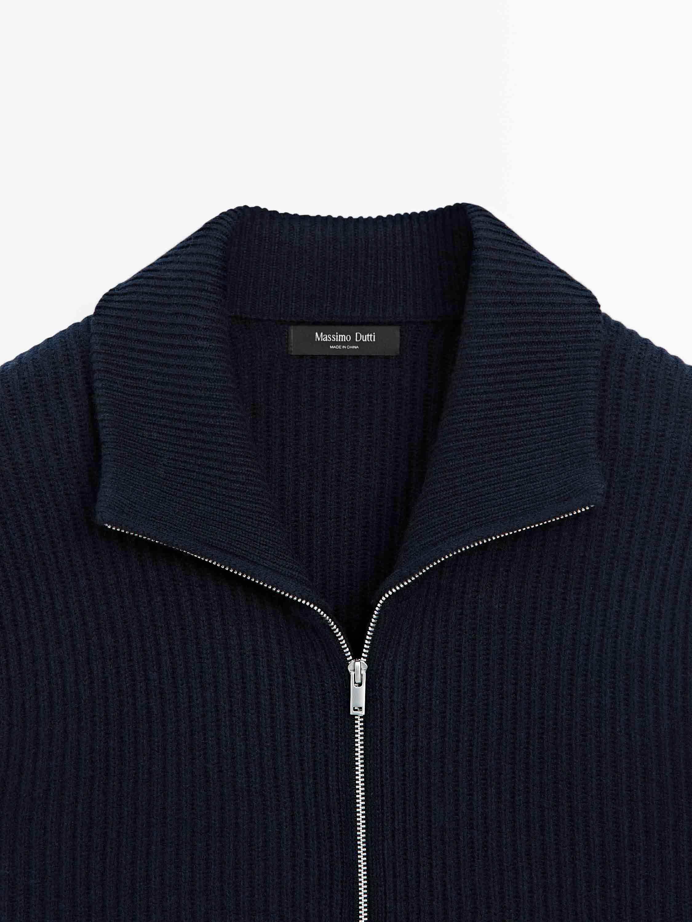 Wool blend knit cardigan