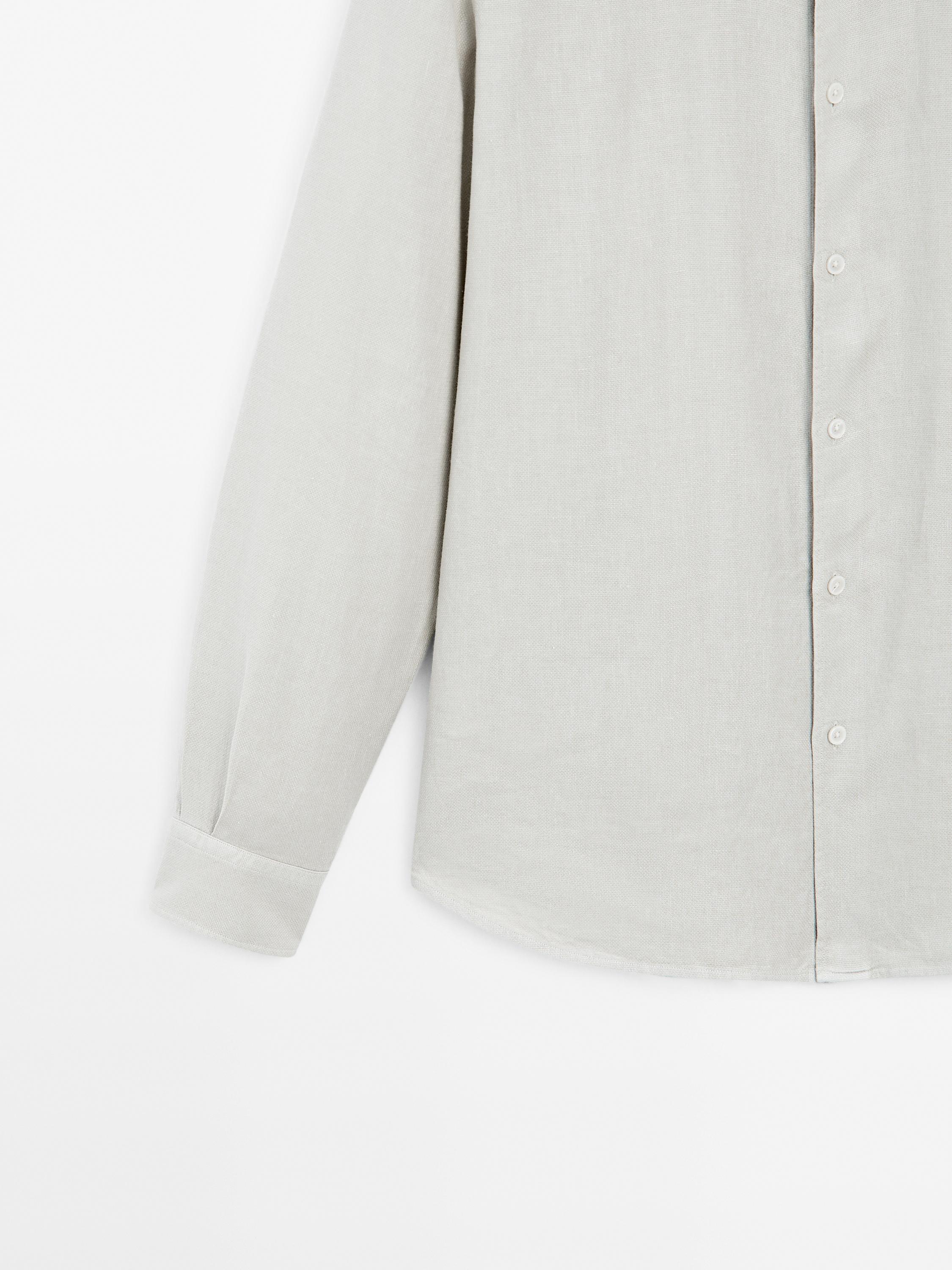 Slim fit linen blend shirt