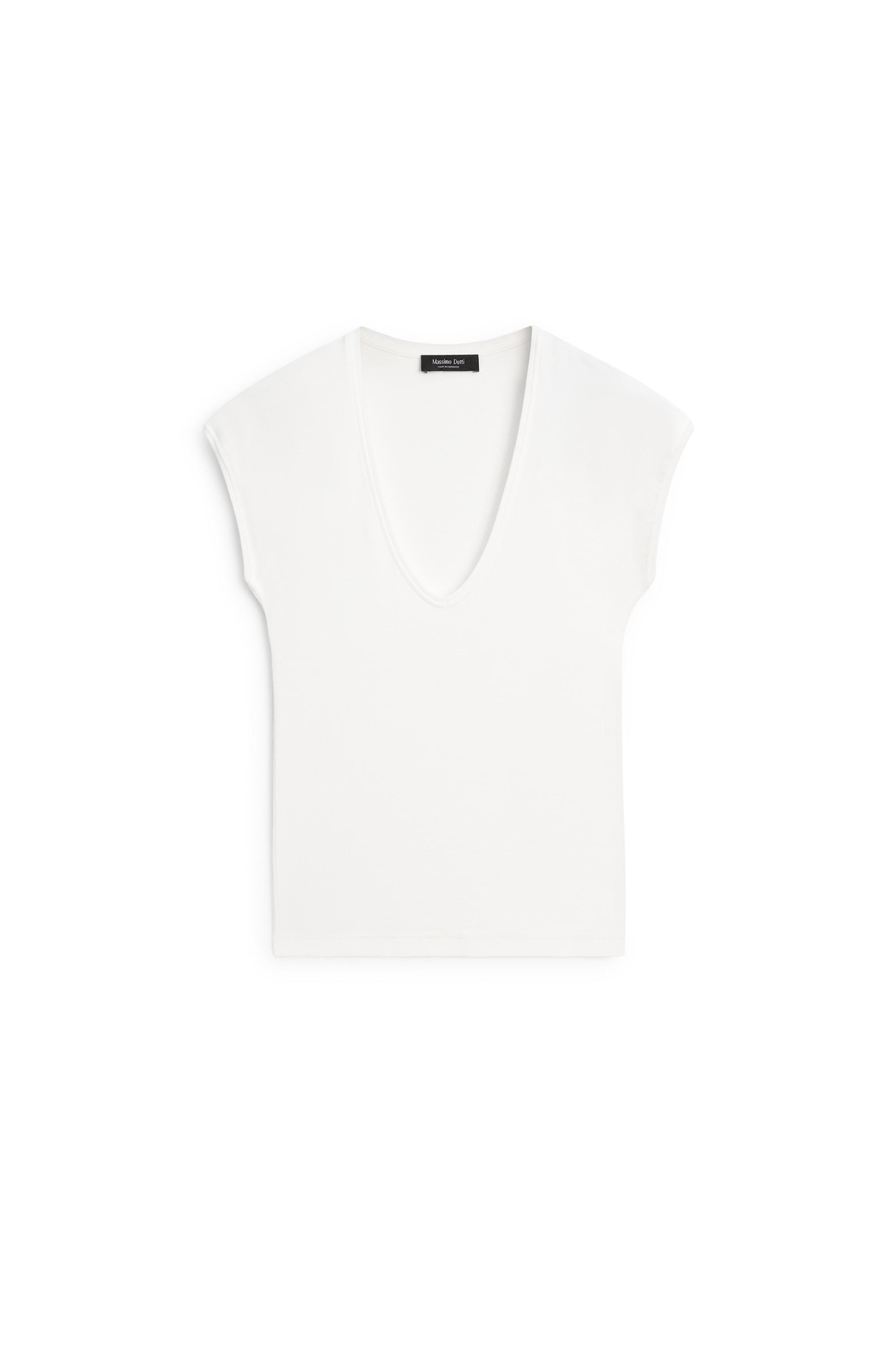 V-neck T-shirt — Off white