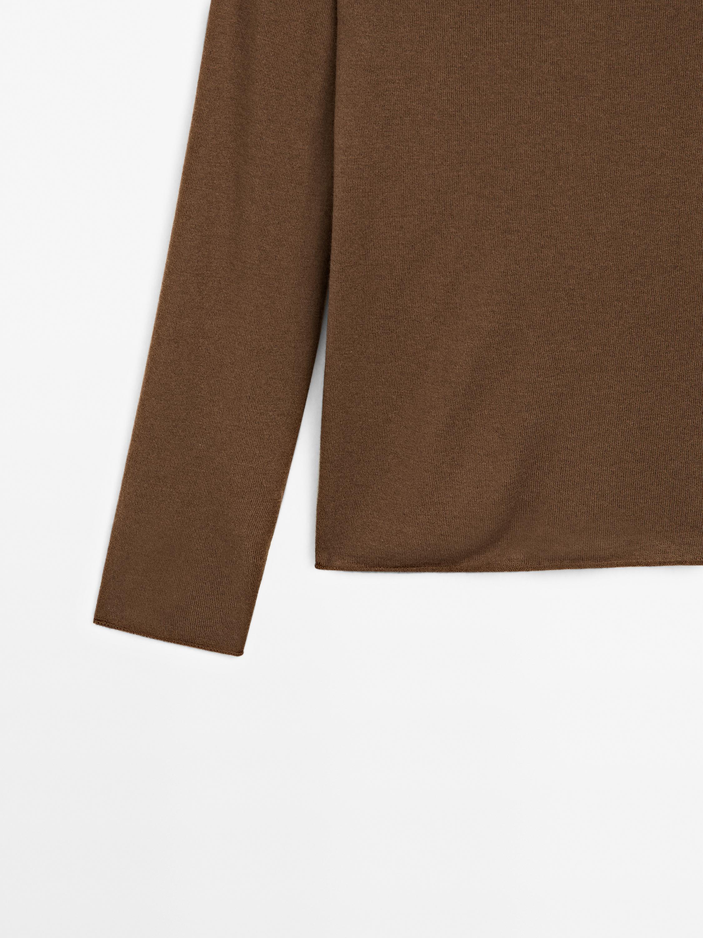 Wool blend boat neck sweater