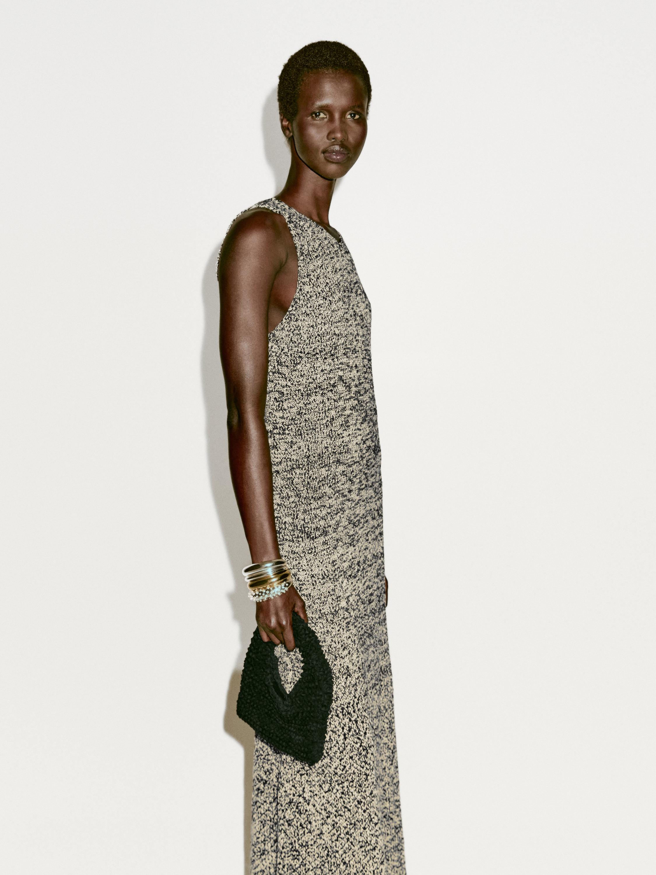Langes meliertes Strickkleid - Limited Edition