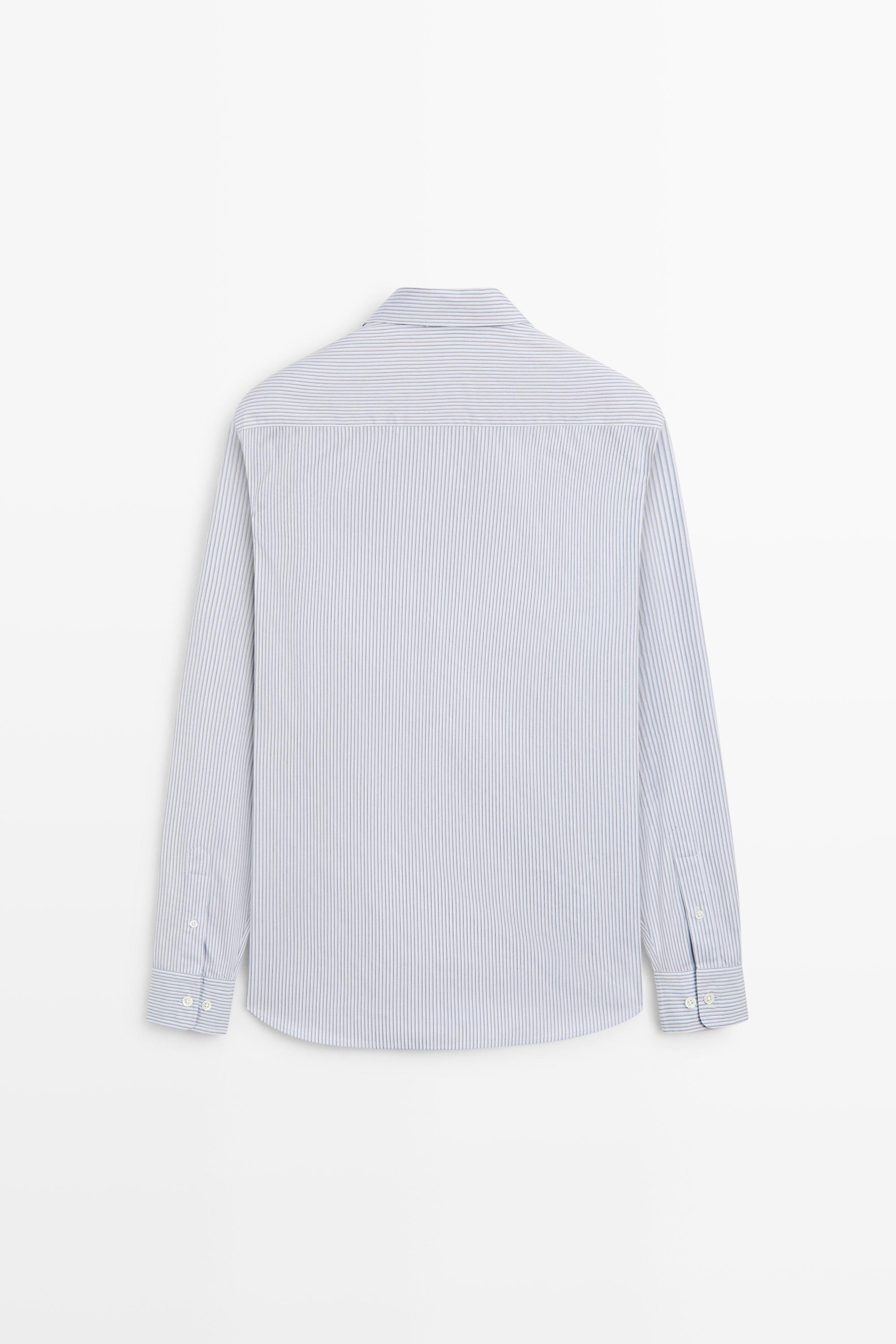 Massimo Dutti %100 pamuklu regular fit çizgili gömlek