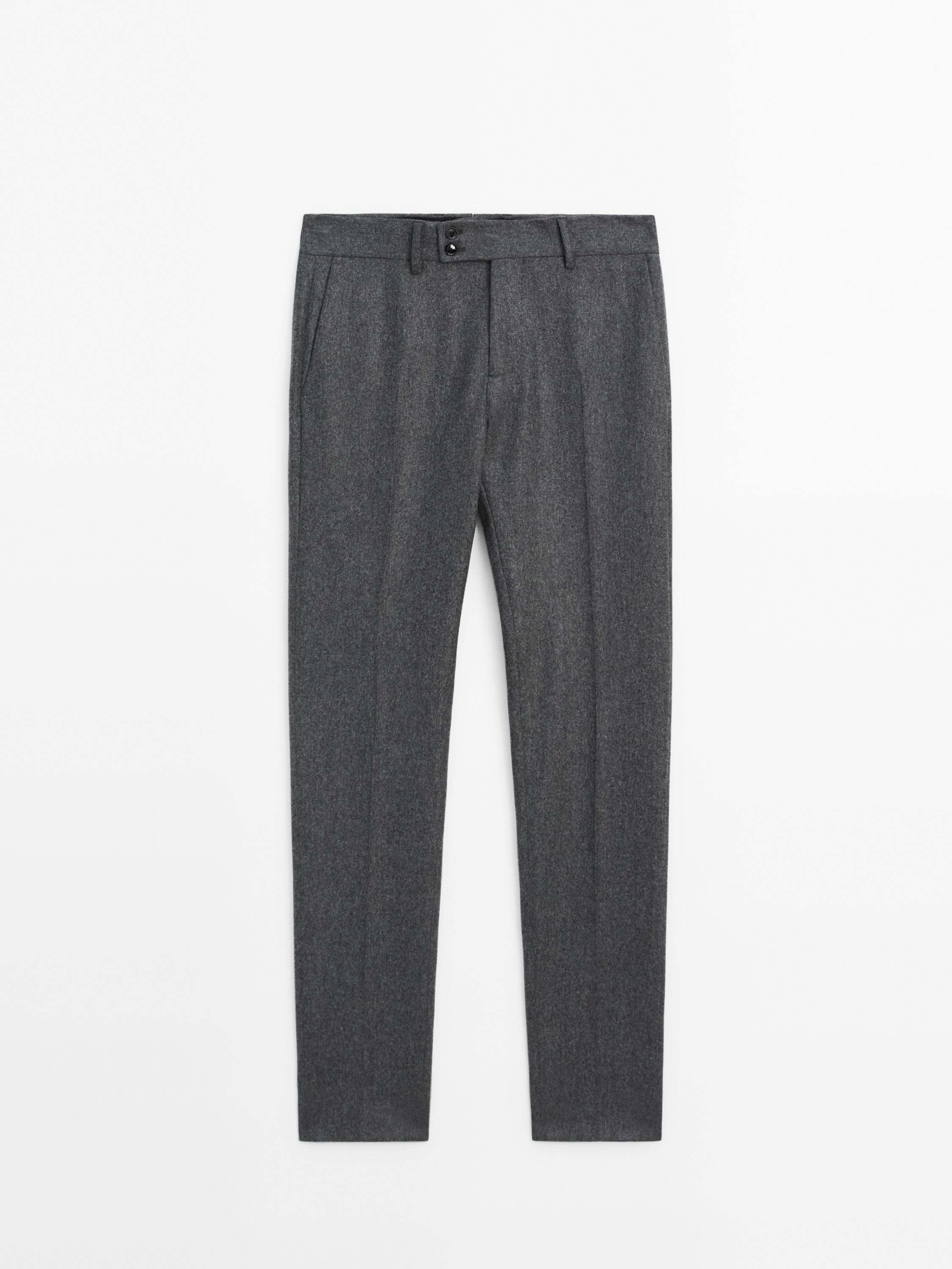 100% wool regular fit suit trousers