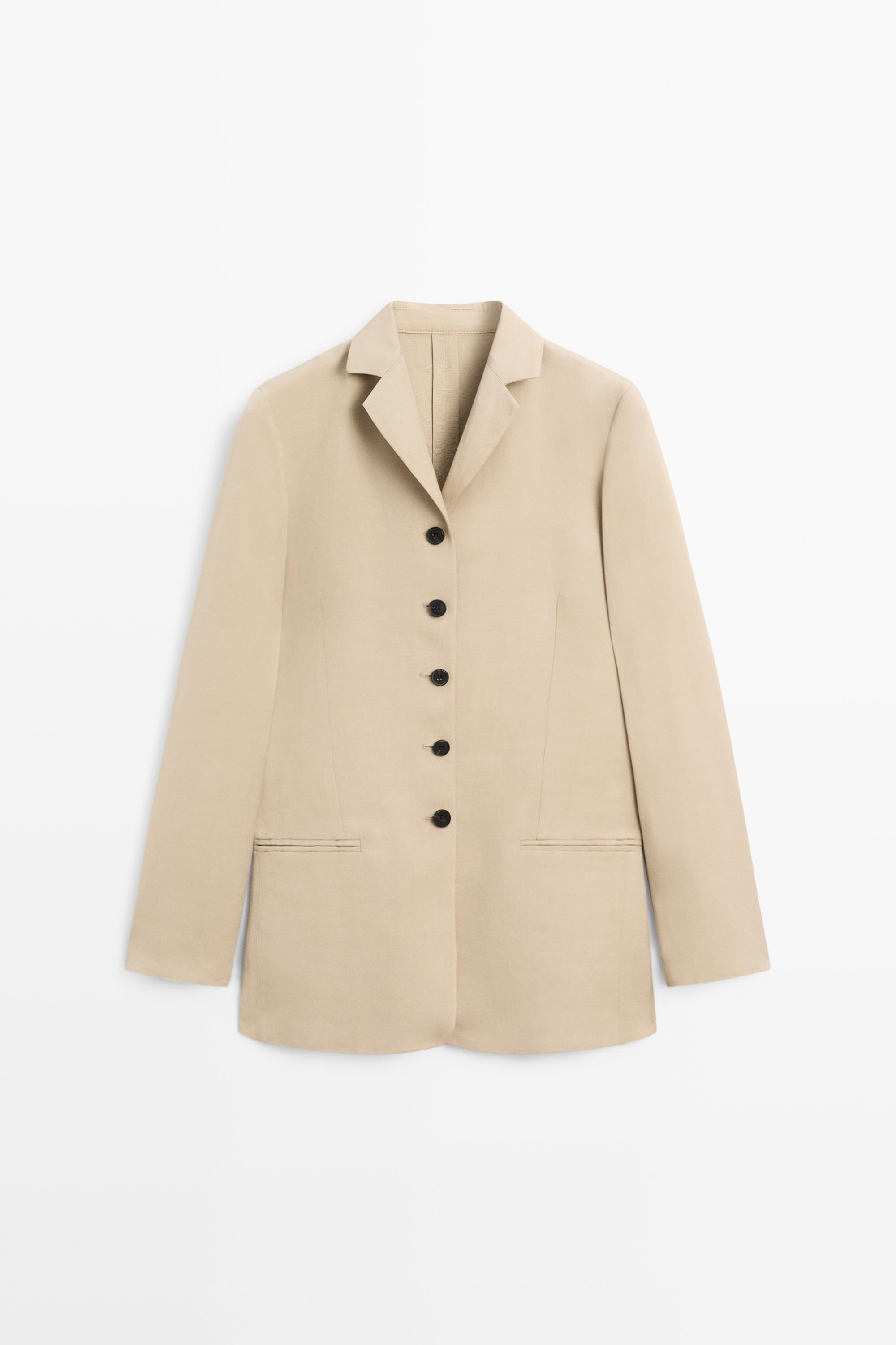 Flowing buttoned blazer — BEIGE