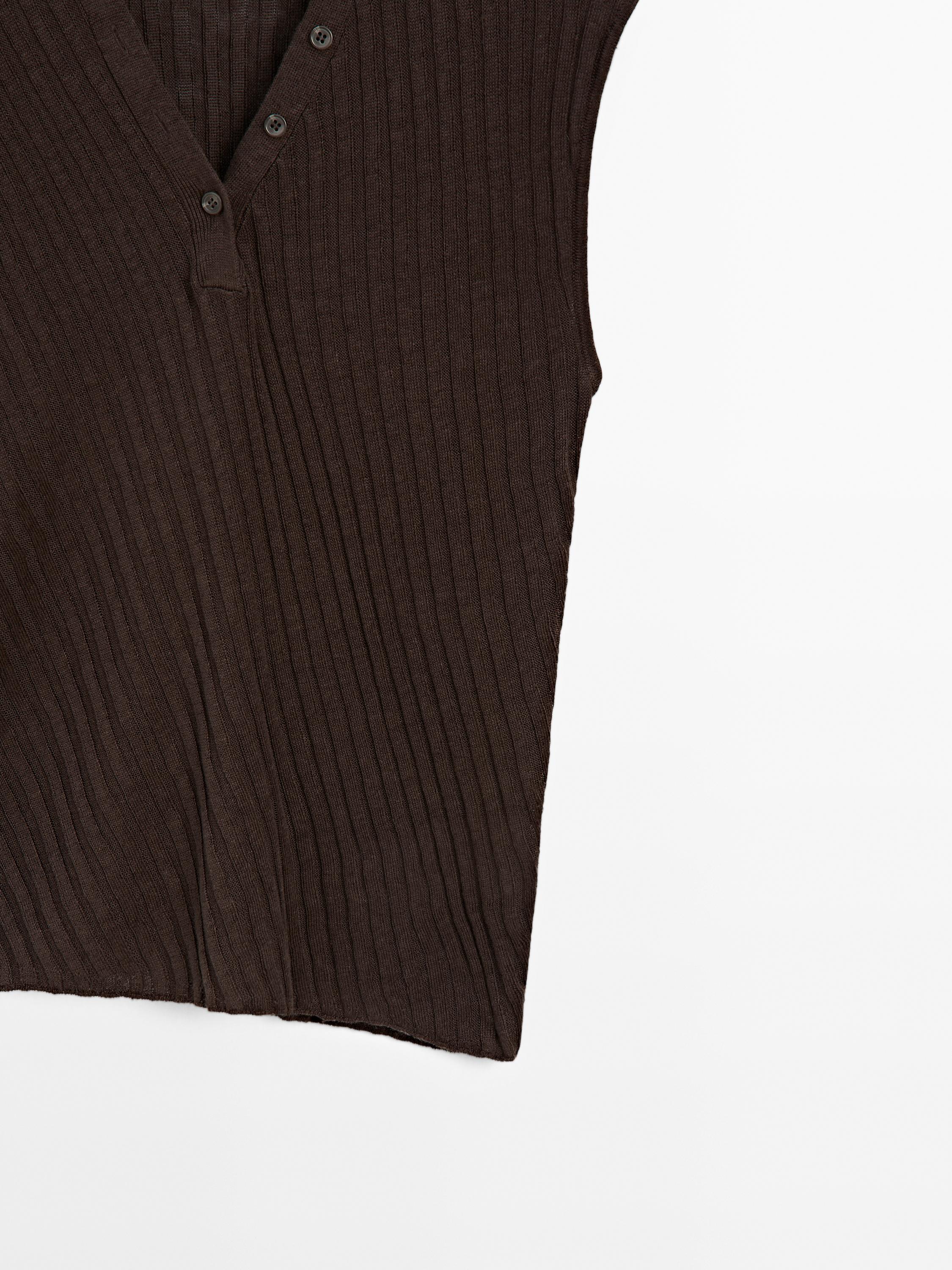 100% linen fine knit top