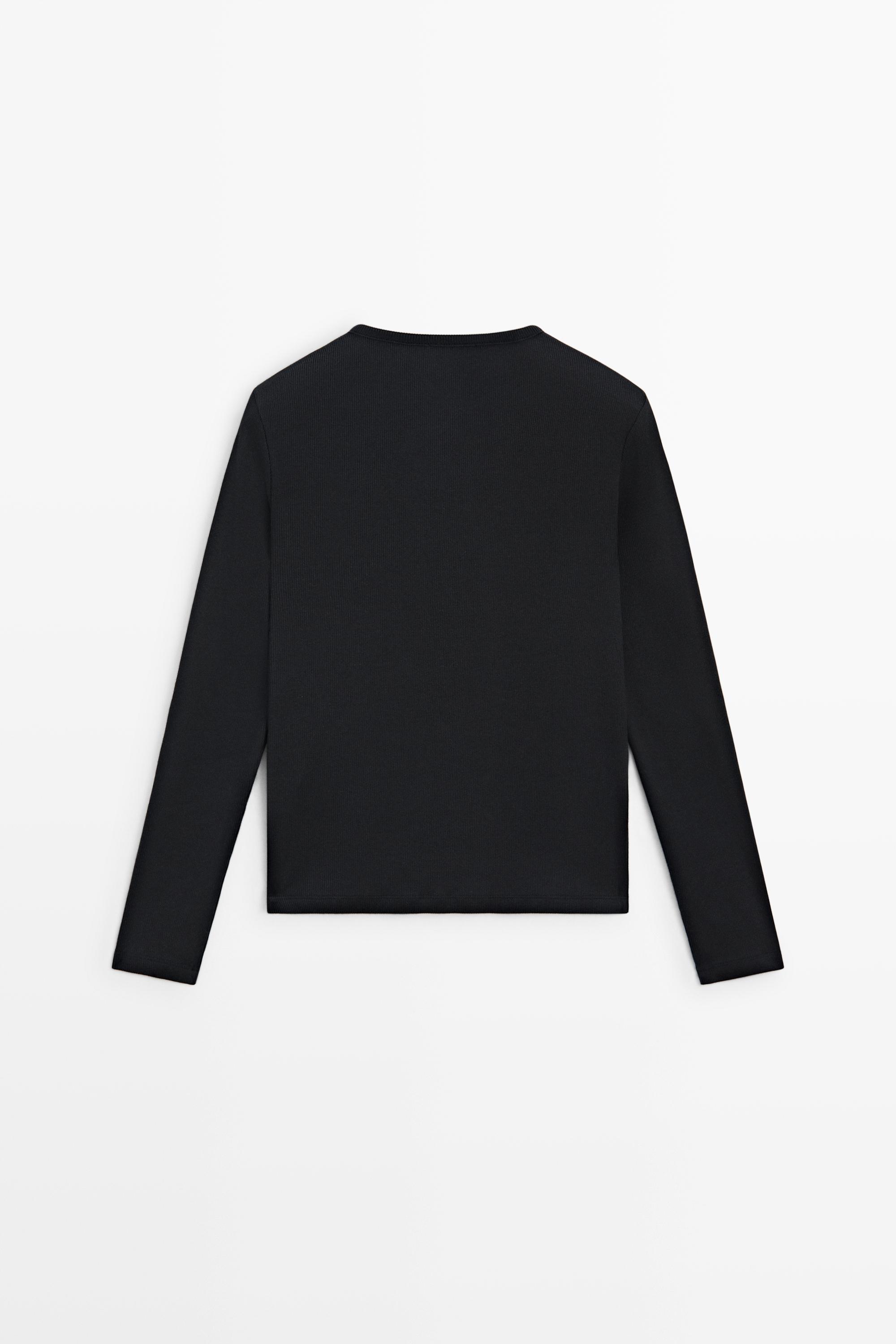 Cotton blend henley T-shirt with button detail — LEAD