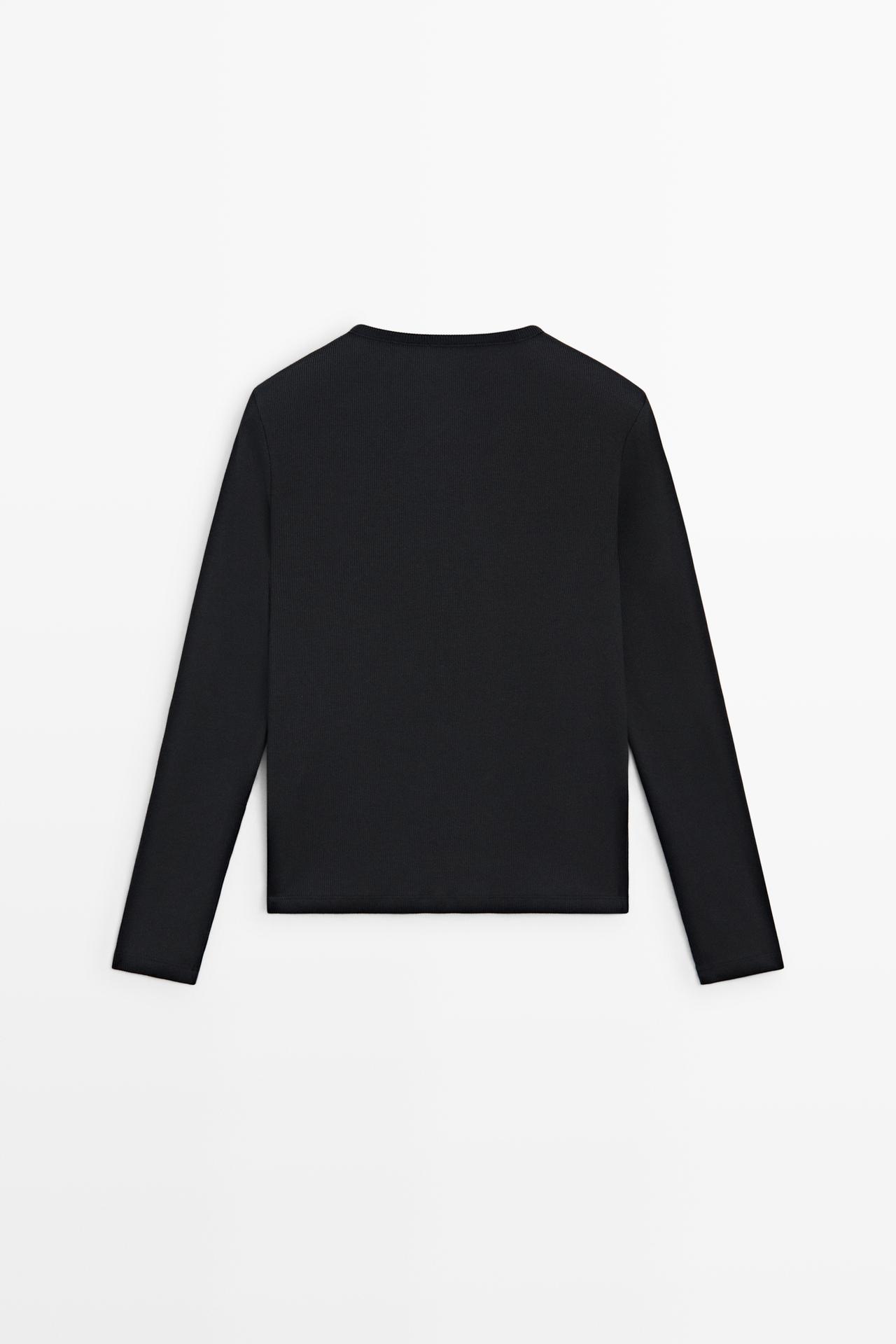 Cotton blend henley T-shirt with button detail — LEAD