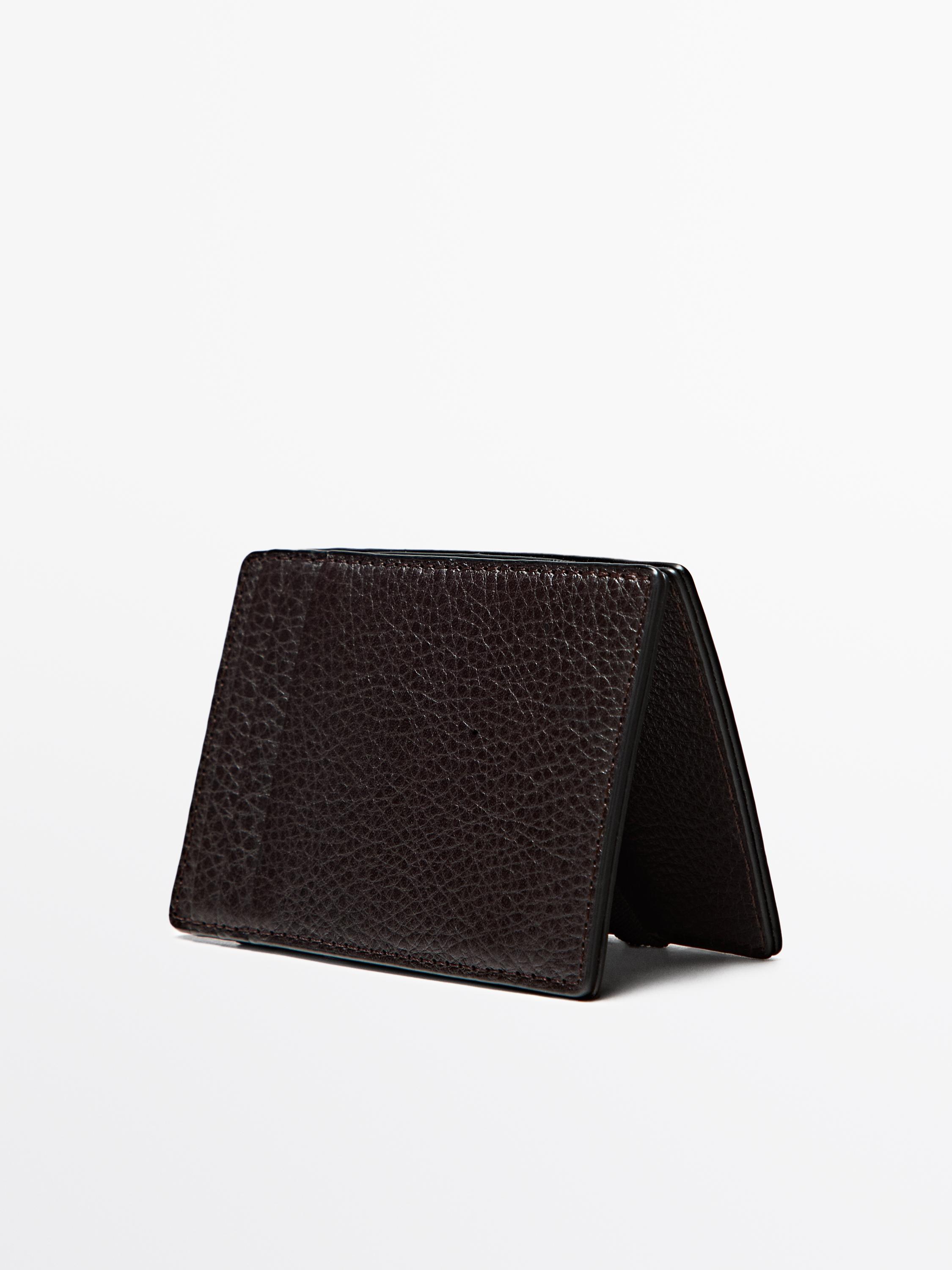 Nappa leather "magic" vertical wallet — BROWN (alternate view)