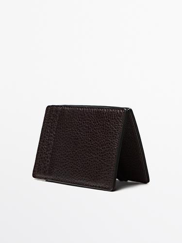 Nappa leather "magic" vertical wallet — BROWN 2
